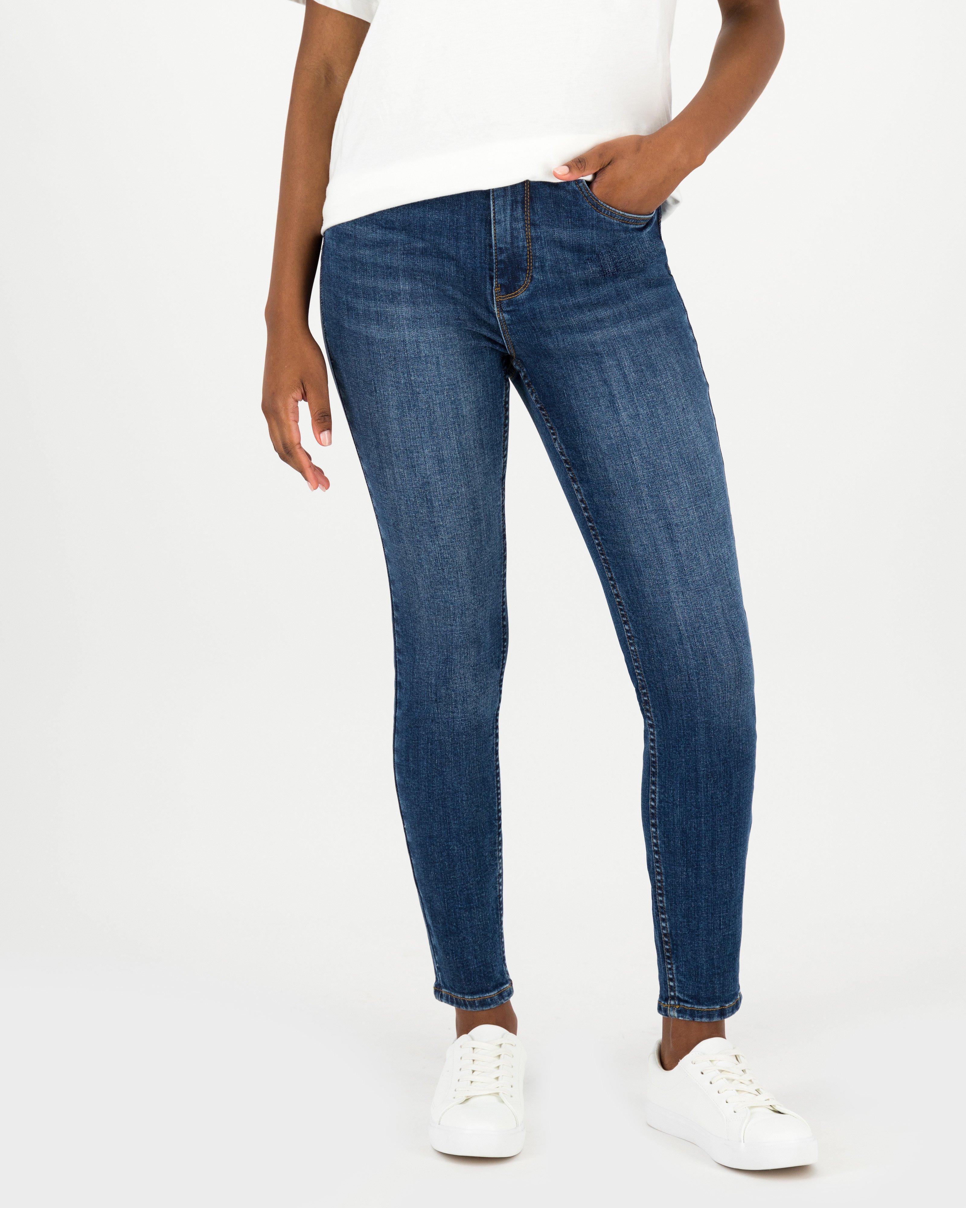 Mid Rise Skinny Jeans in Classic Dark Indigo Wash