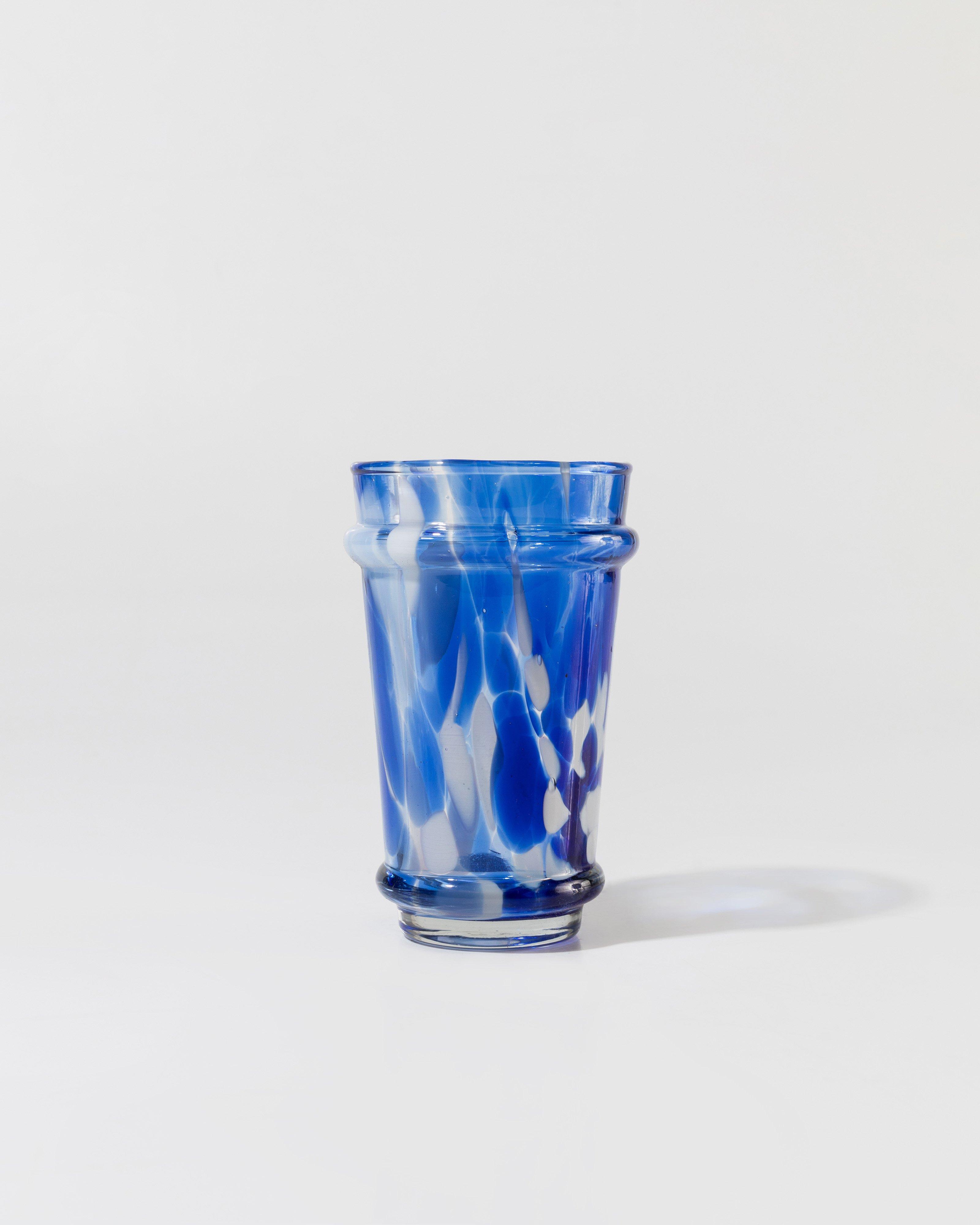 Wobbly spotted glass -  Blue