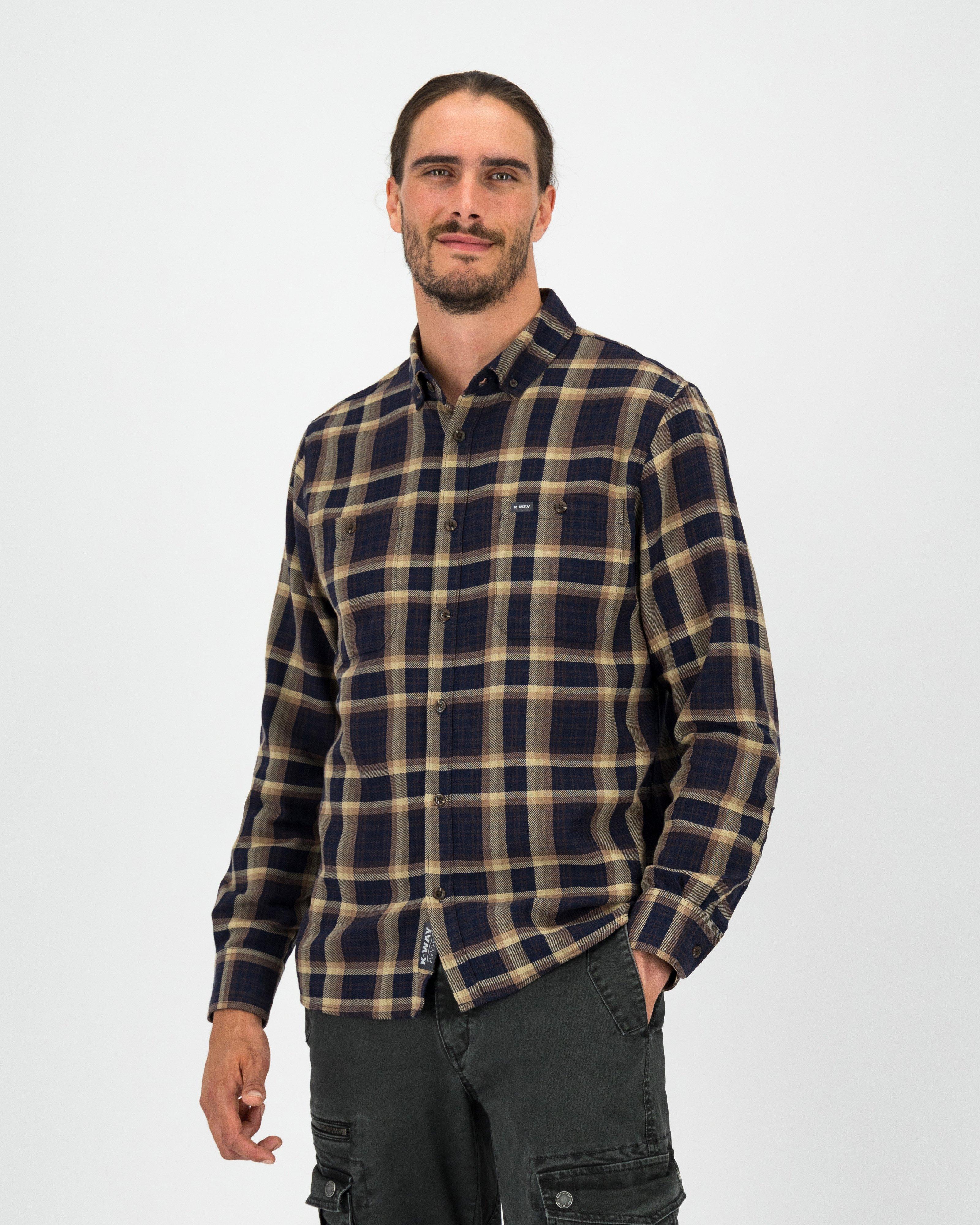 K-Way Elements Men's Cotton Flannel Shirt -  Navy