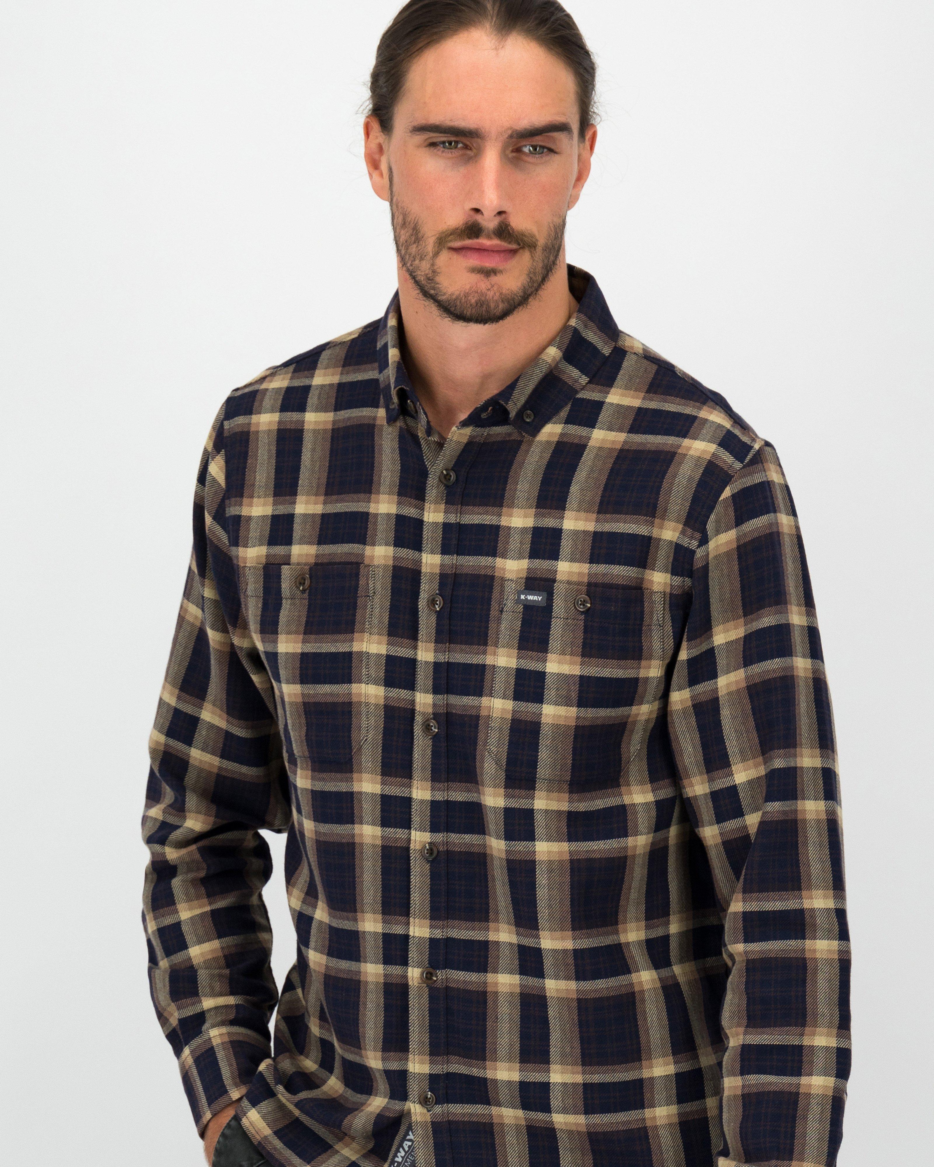 K-Way Elements Men's Cotton Flannel Shirt -  Navy