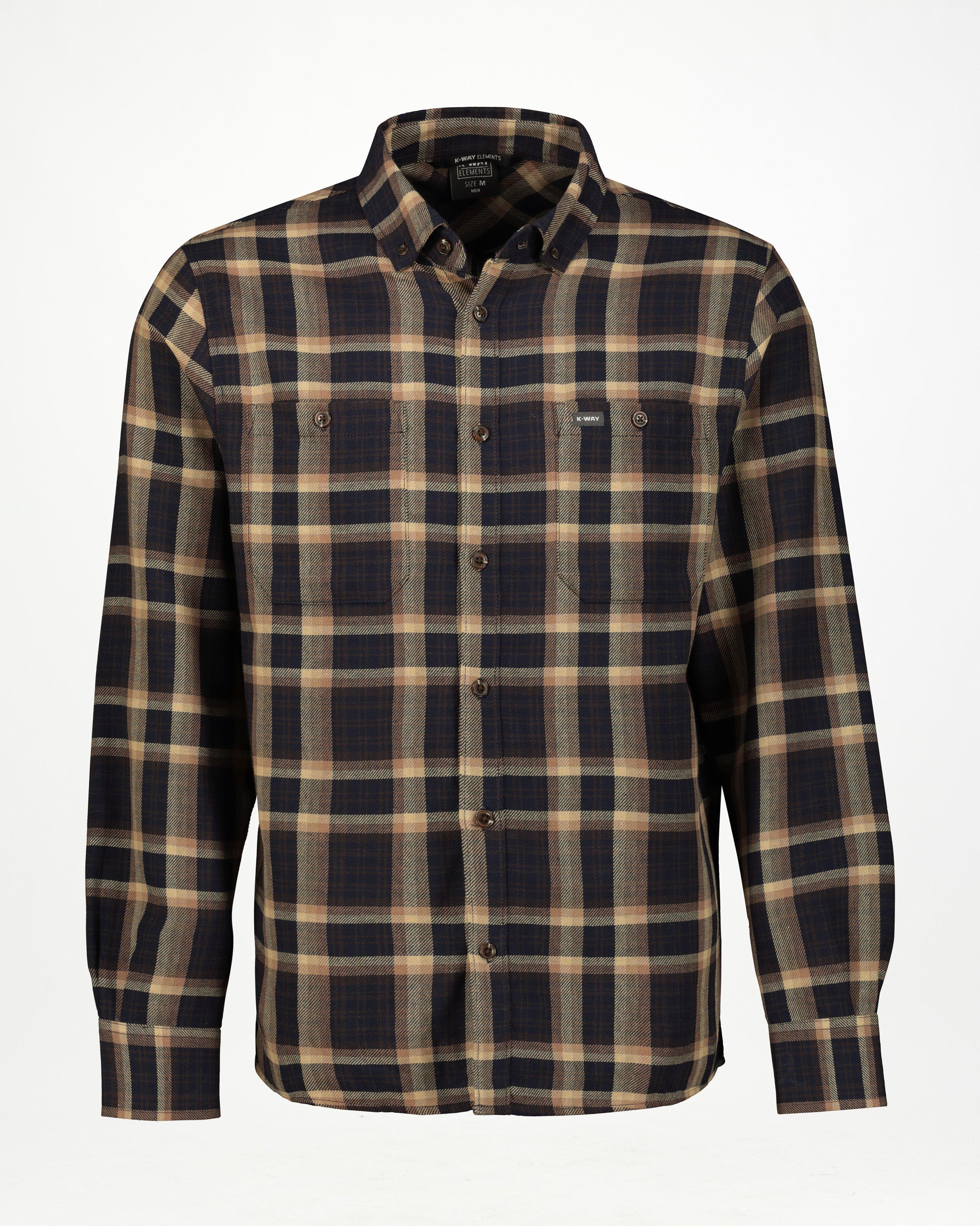 K-Way Elements Men's Cotton Flannel Shirt -  Navy