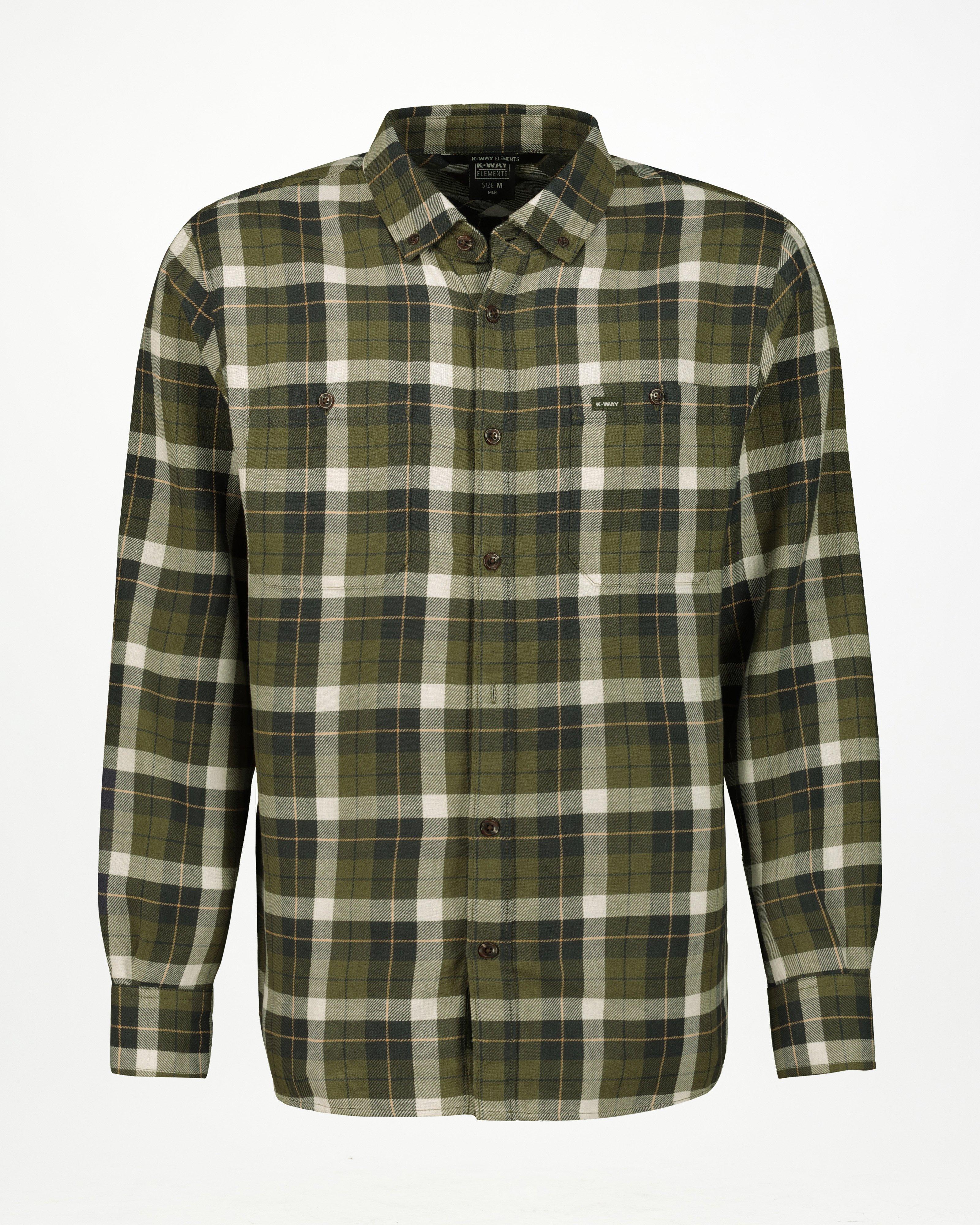 K-Way Elements Men's Cotton Flannel Shirt -  Olive