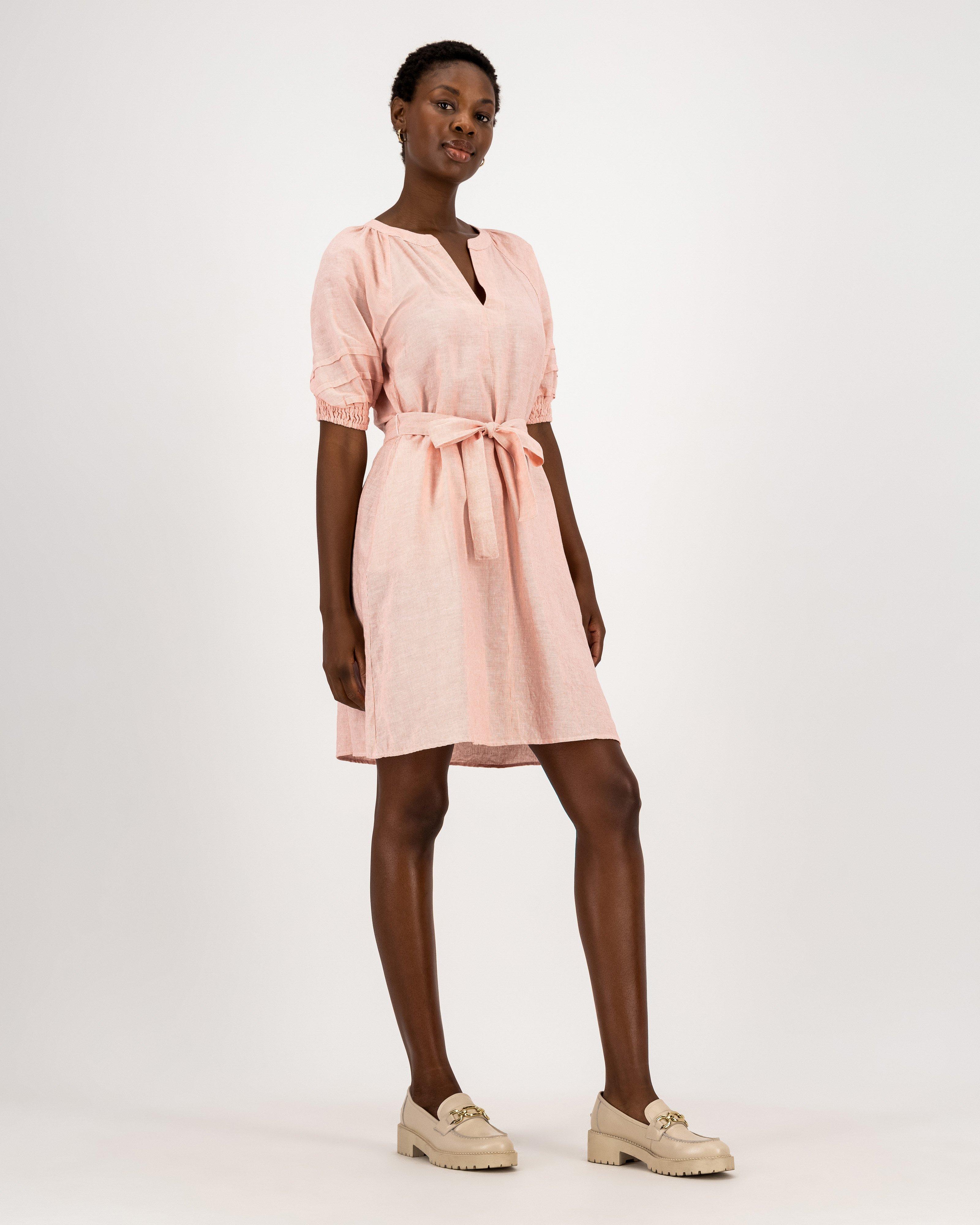 Coral linen outlet dress