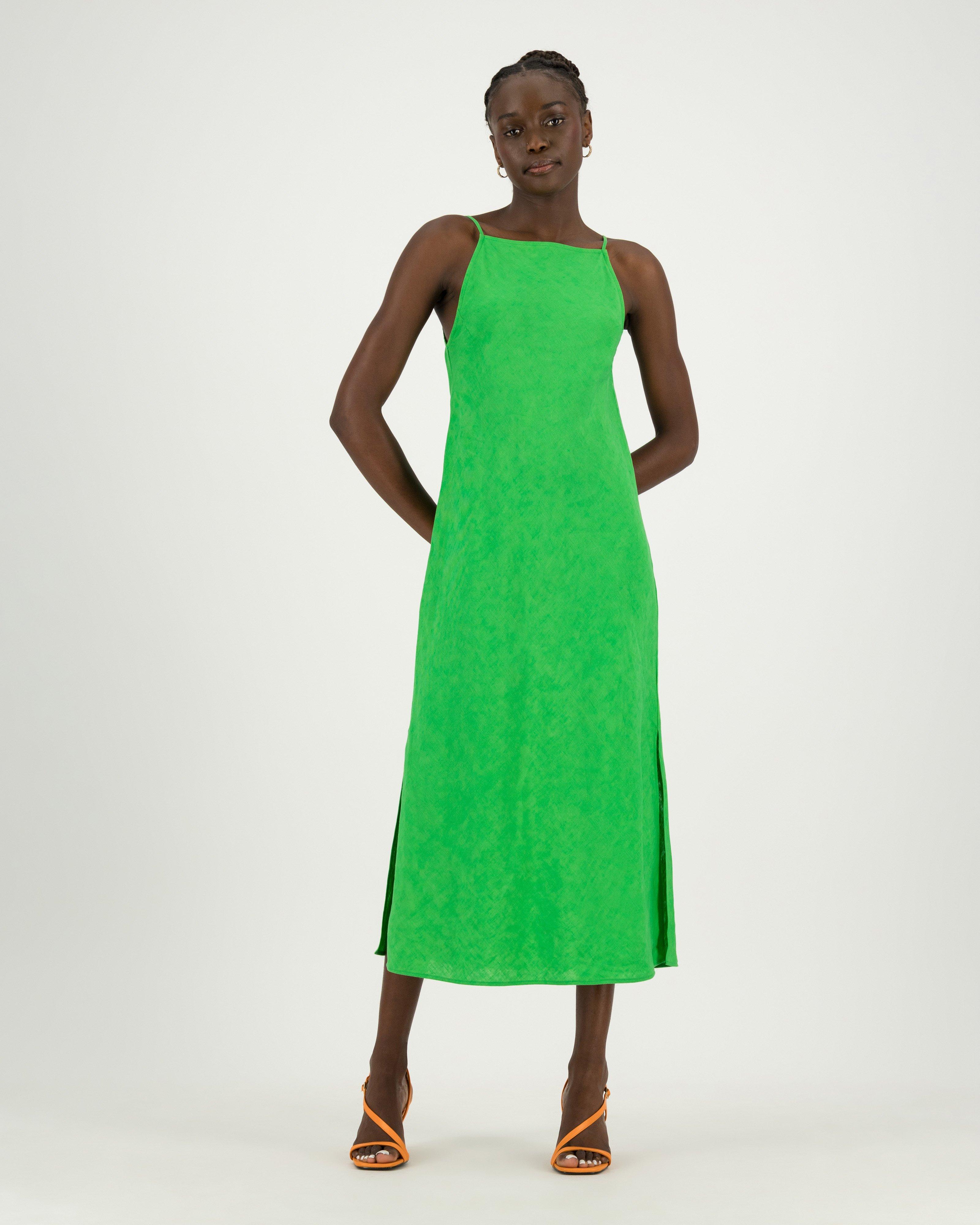 Poetry Selena Linen Dress -  Green