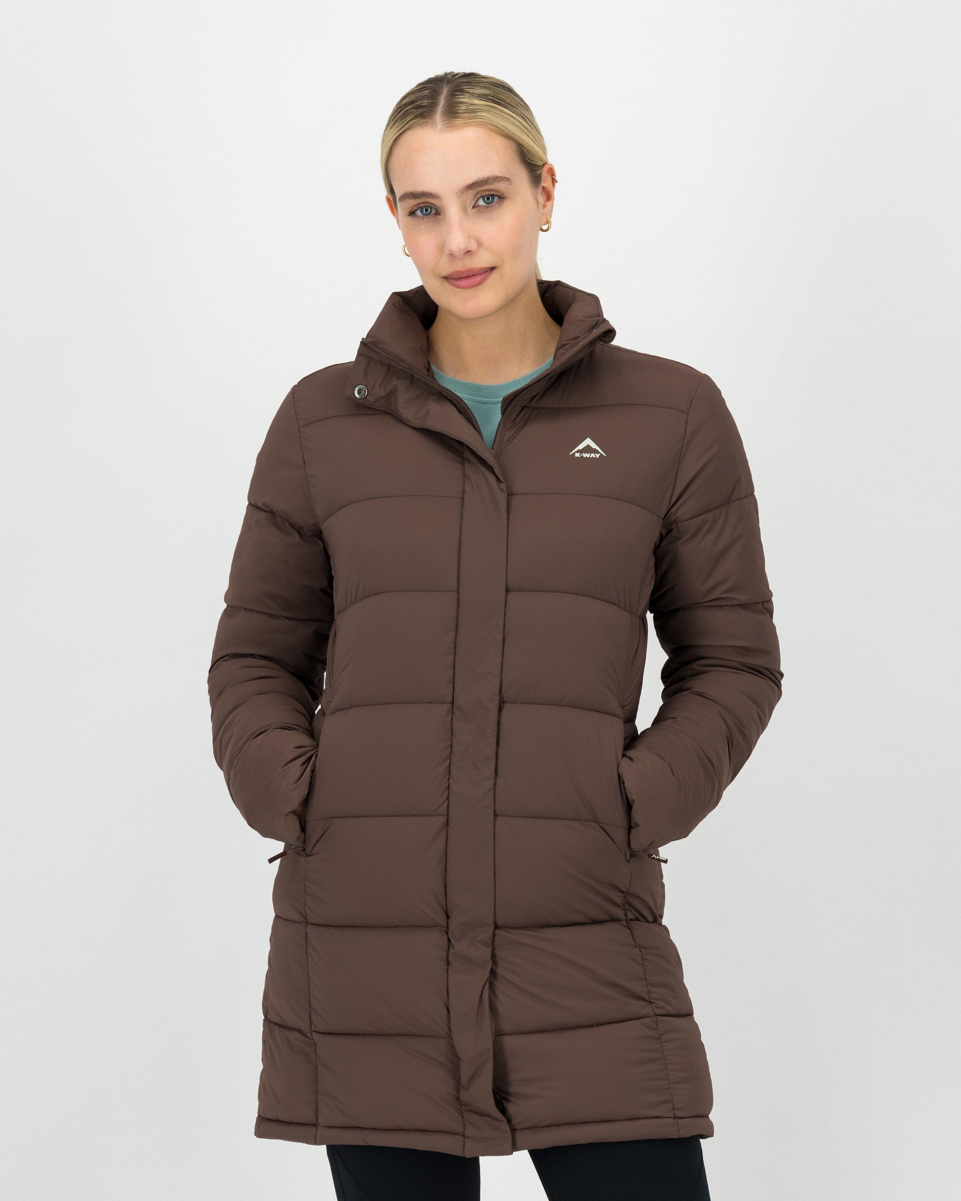 K-Way Women's Venture Eco Padded Puffer Coat  -  Brown