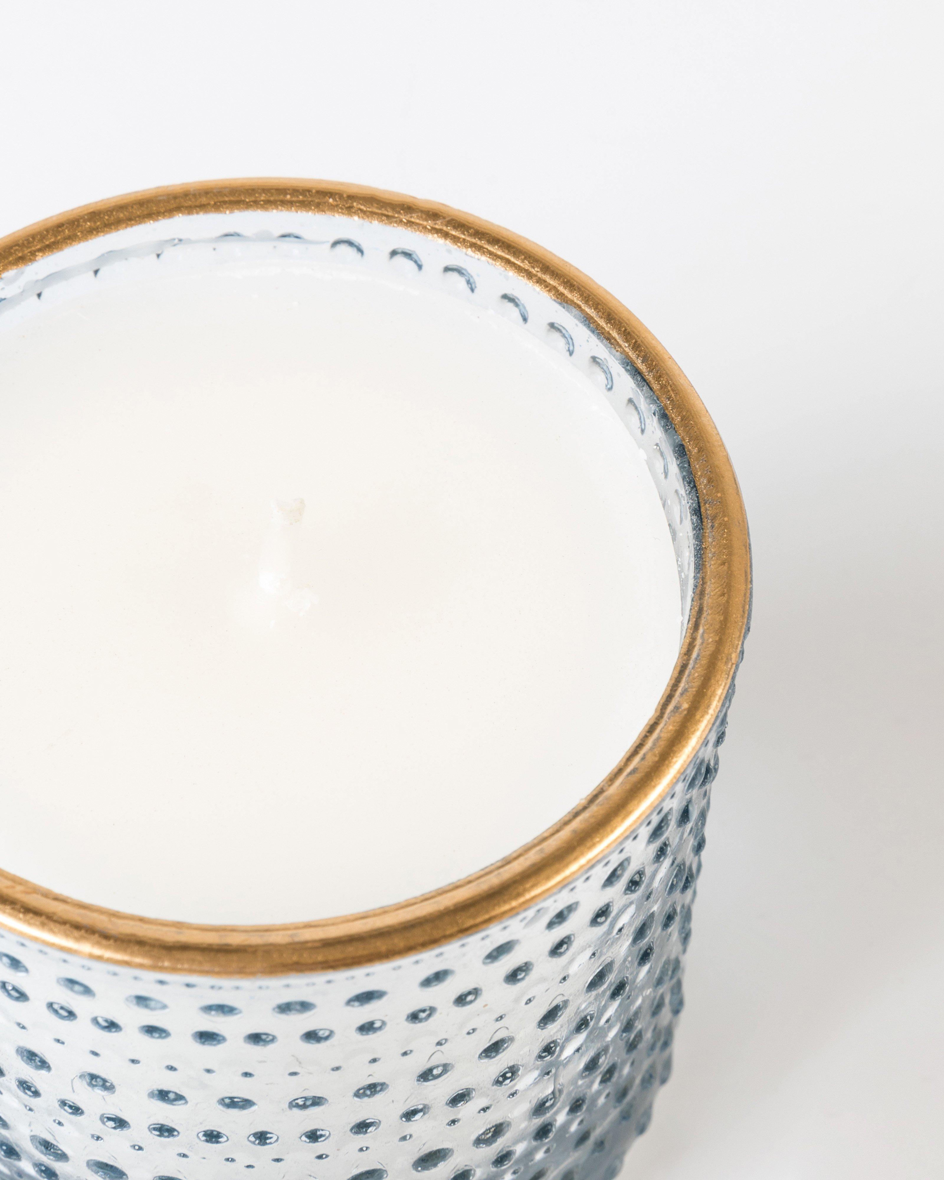 Textured Glass Candle -  Blue