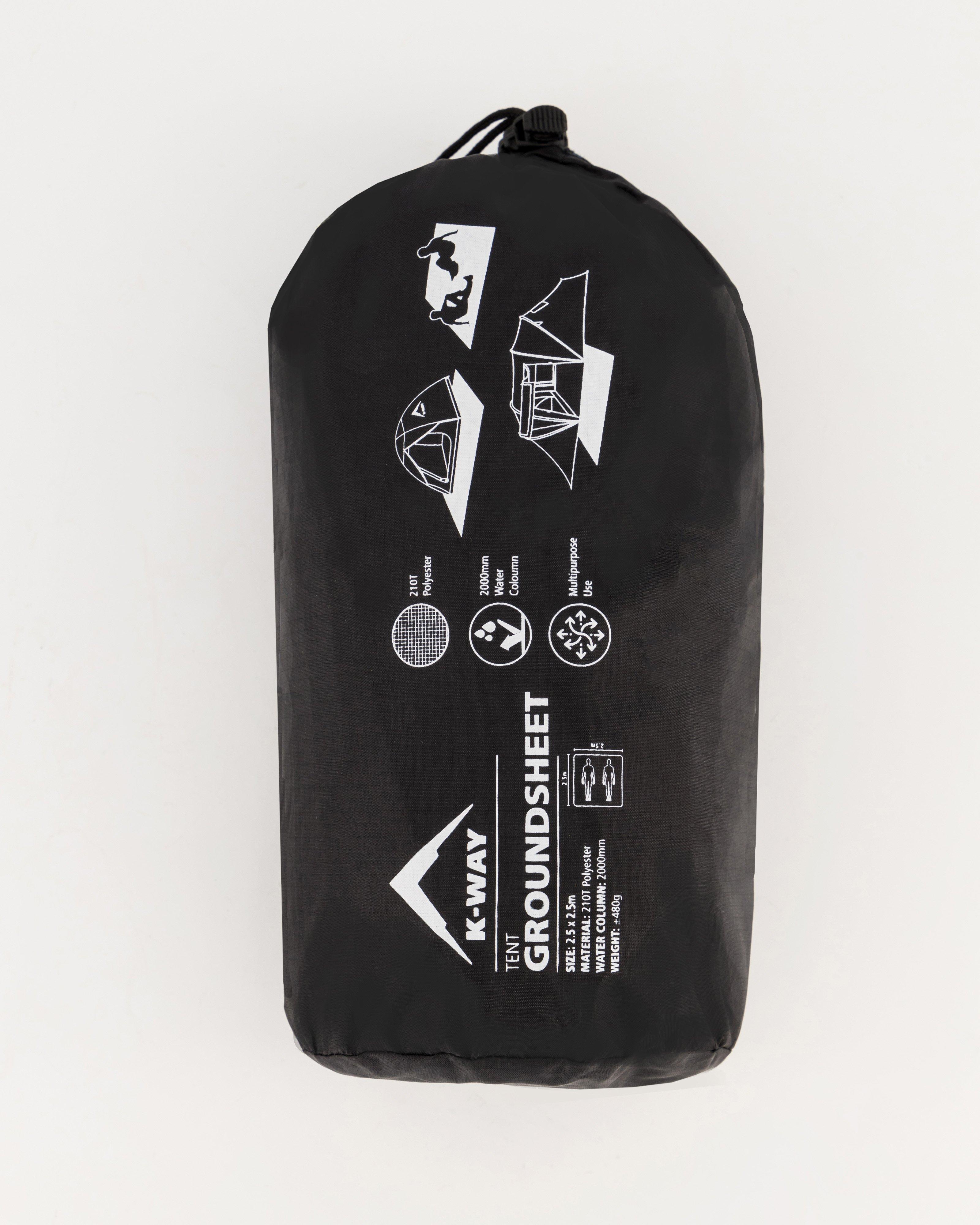 K-Way 2.5m x 2.5m Groundsheet -  Black