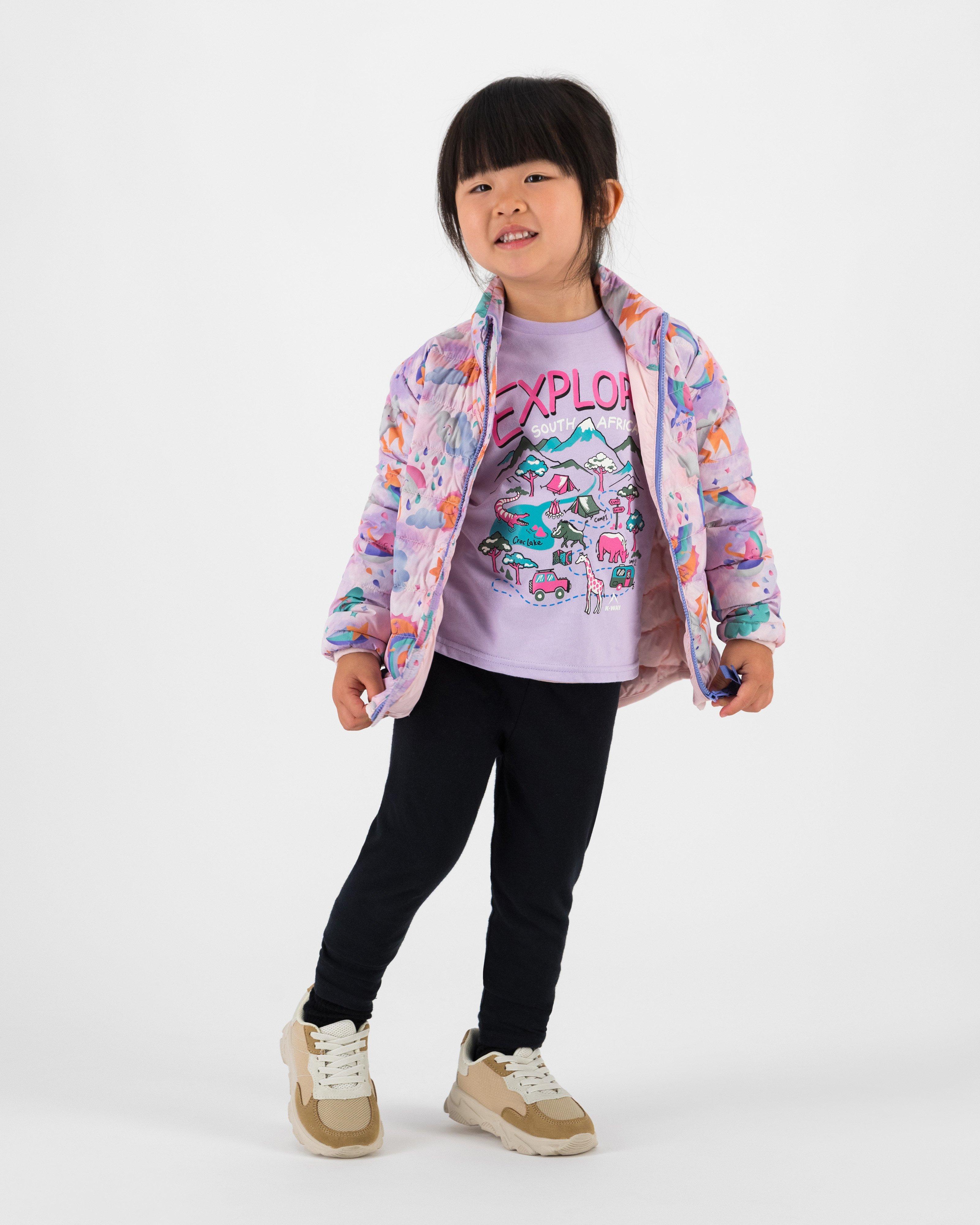 K-Way Kids Printed K-Lite Down Jacket -  Pink