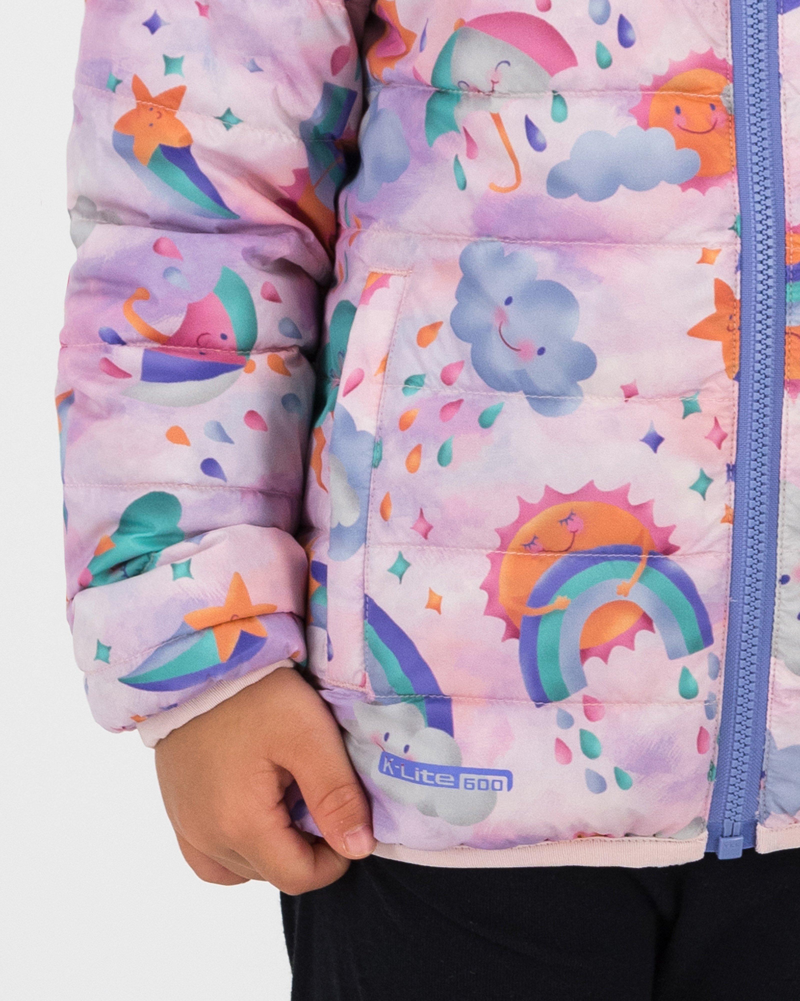 K-Way Kids Printed K-Lite Down Jacket -  Pink