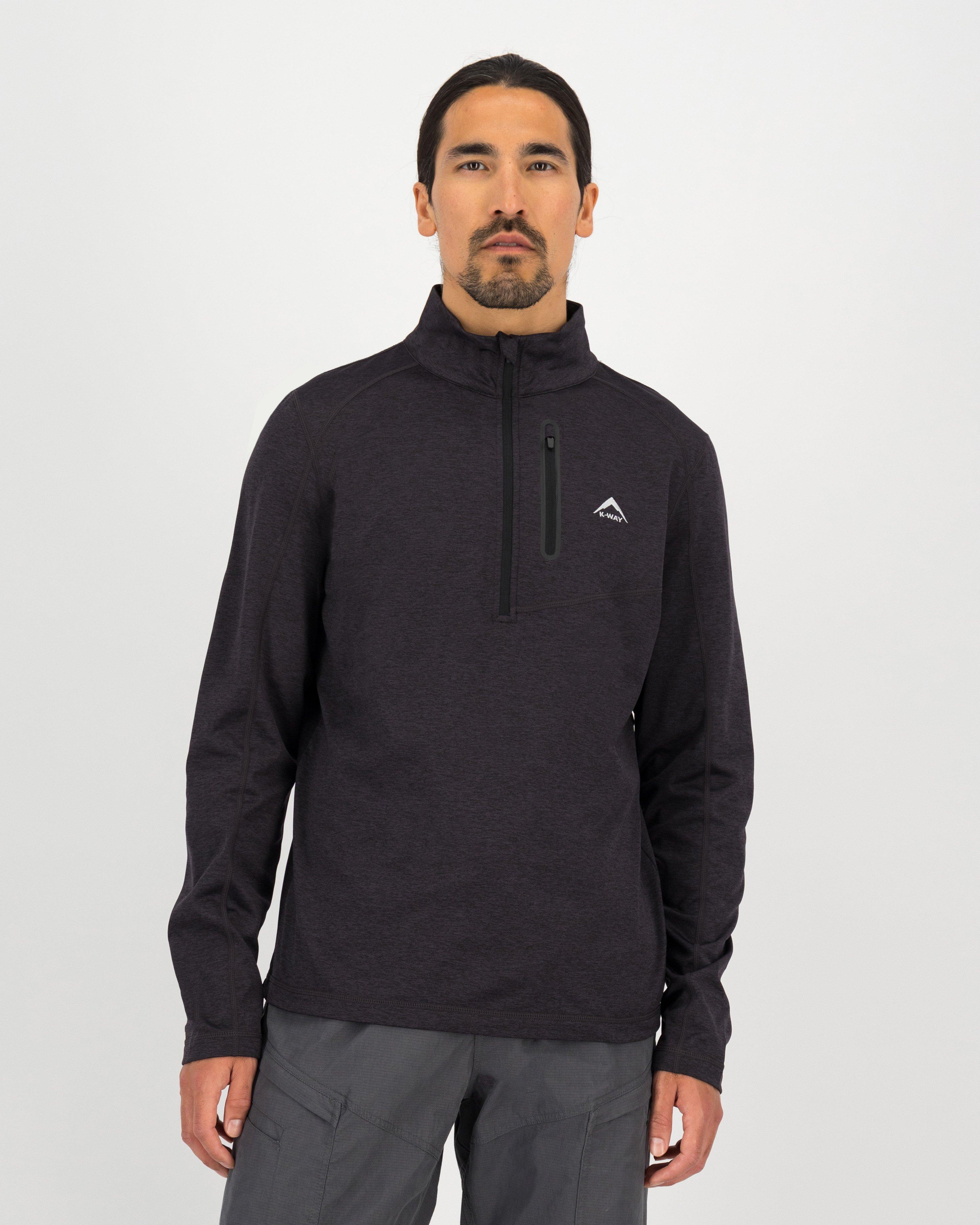 K-Way Men's Clash 2.0 1/4 Zip Fleece Top -  Black