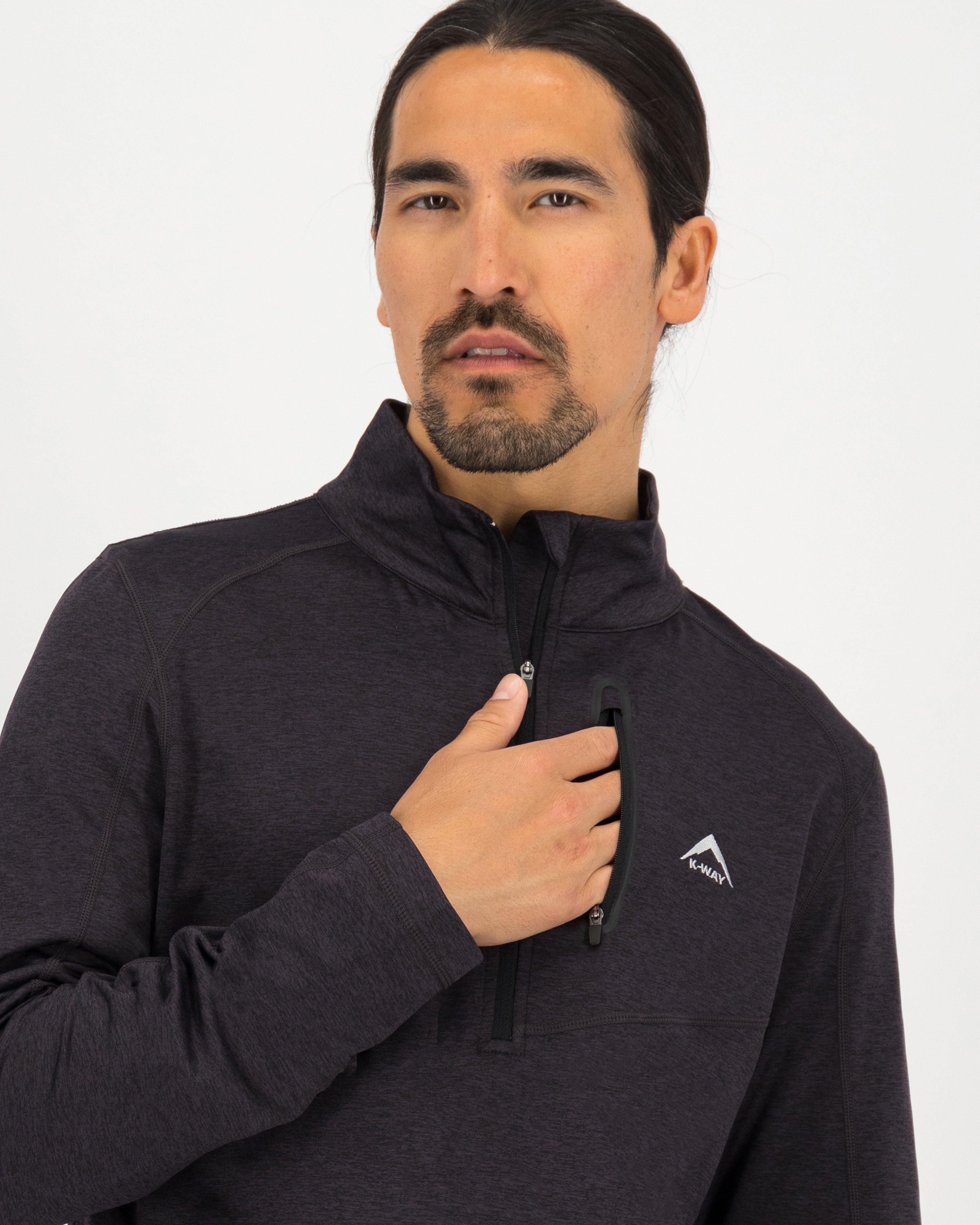 K-Way Men's Clash 2.0 1/4 Zip Fleece Top -  Black