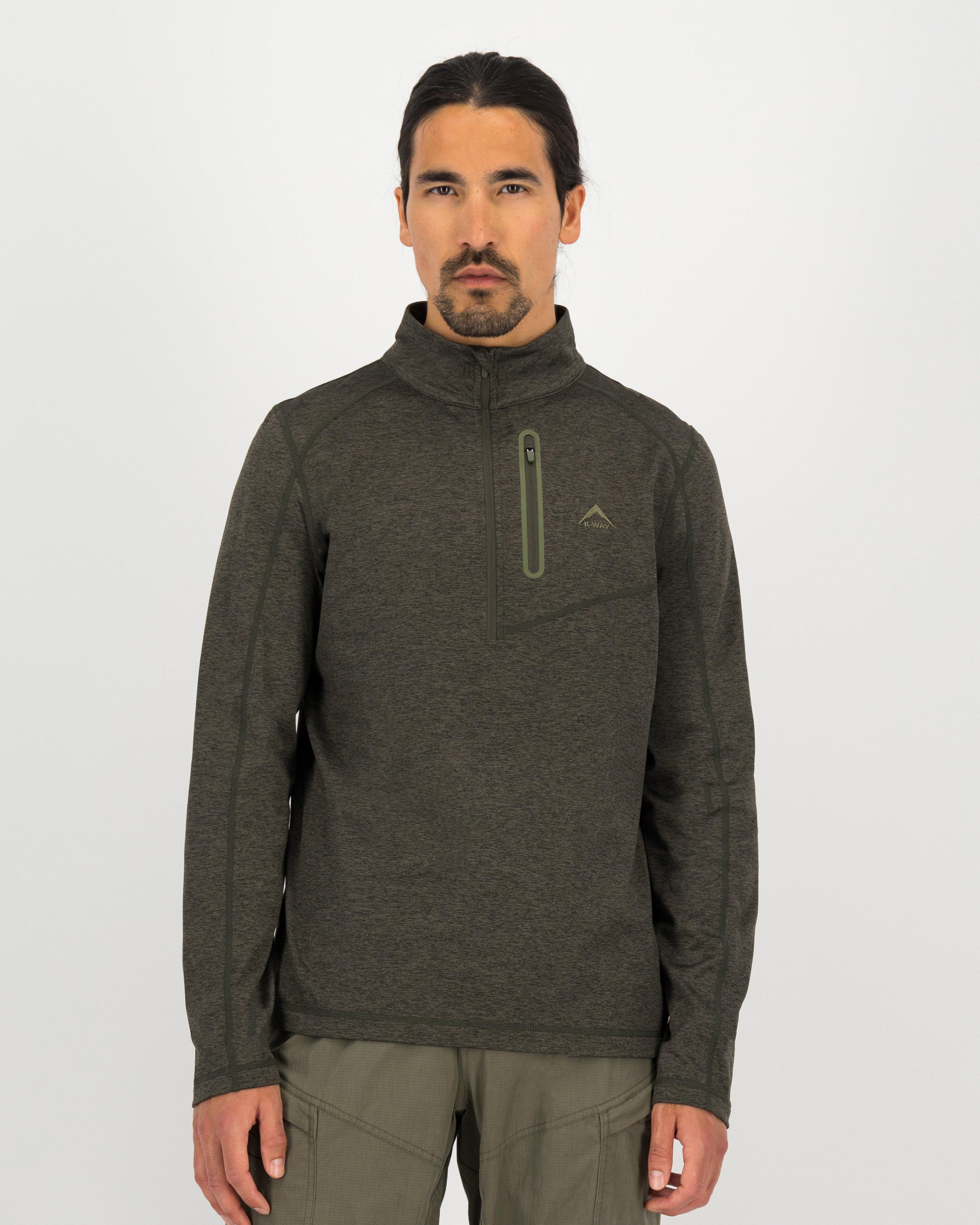 K-Way Men's Clash 2.0 1/4 Zip Fleece Top -  Olive