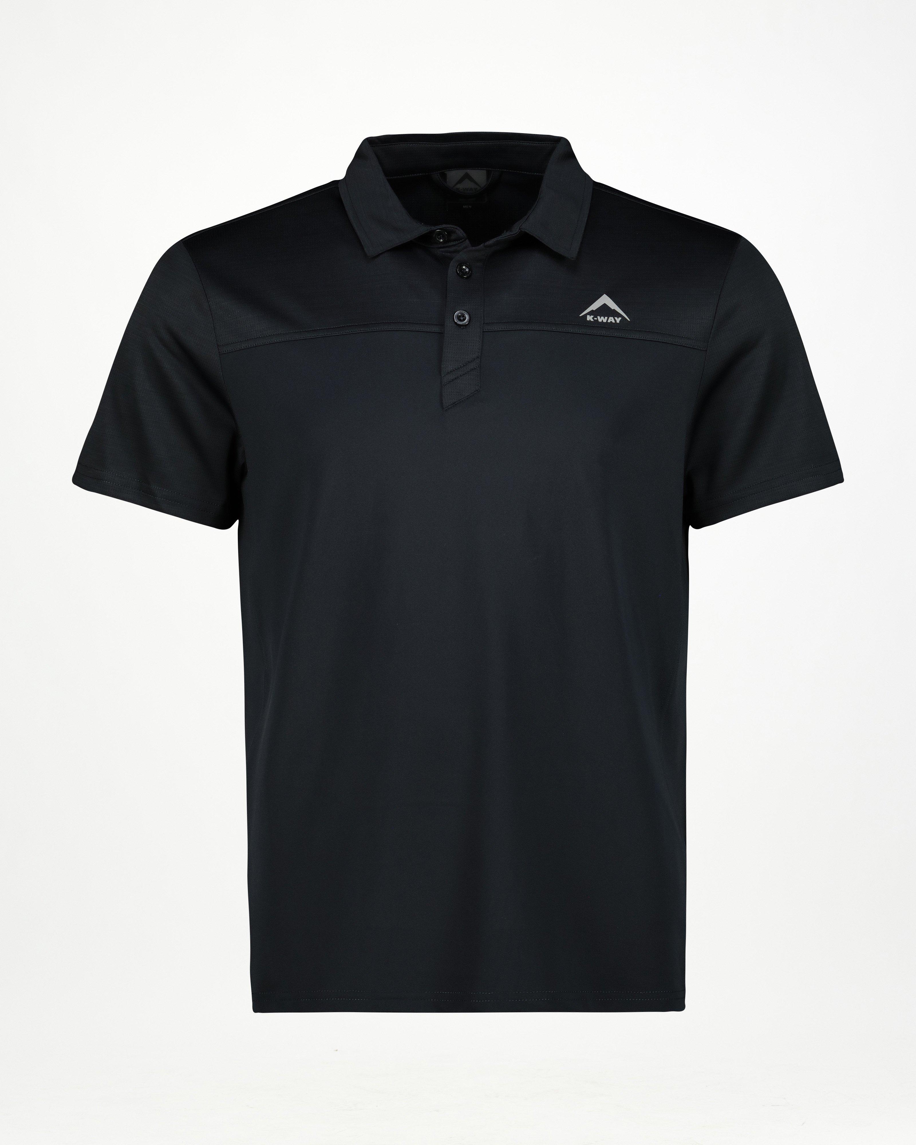 K-Way Men's Tech Short-Sleeve Golfer -  Black