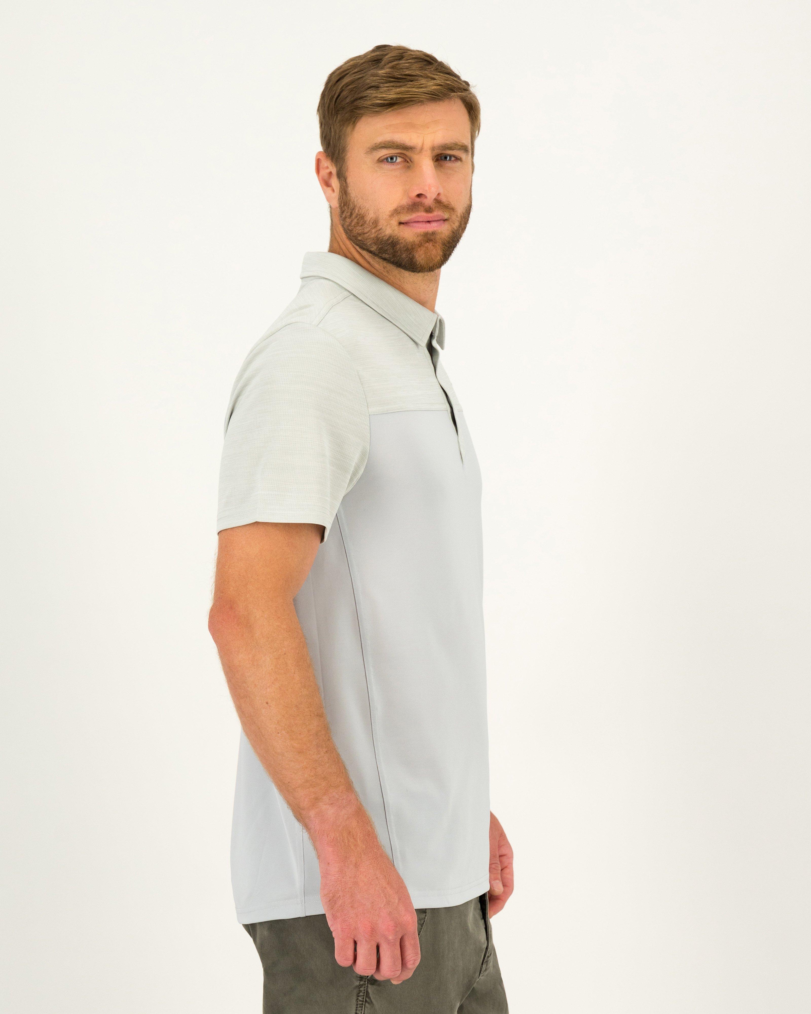 K-Way Men's Tech Short-Sleeve Golfer -  Silver