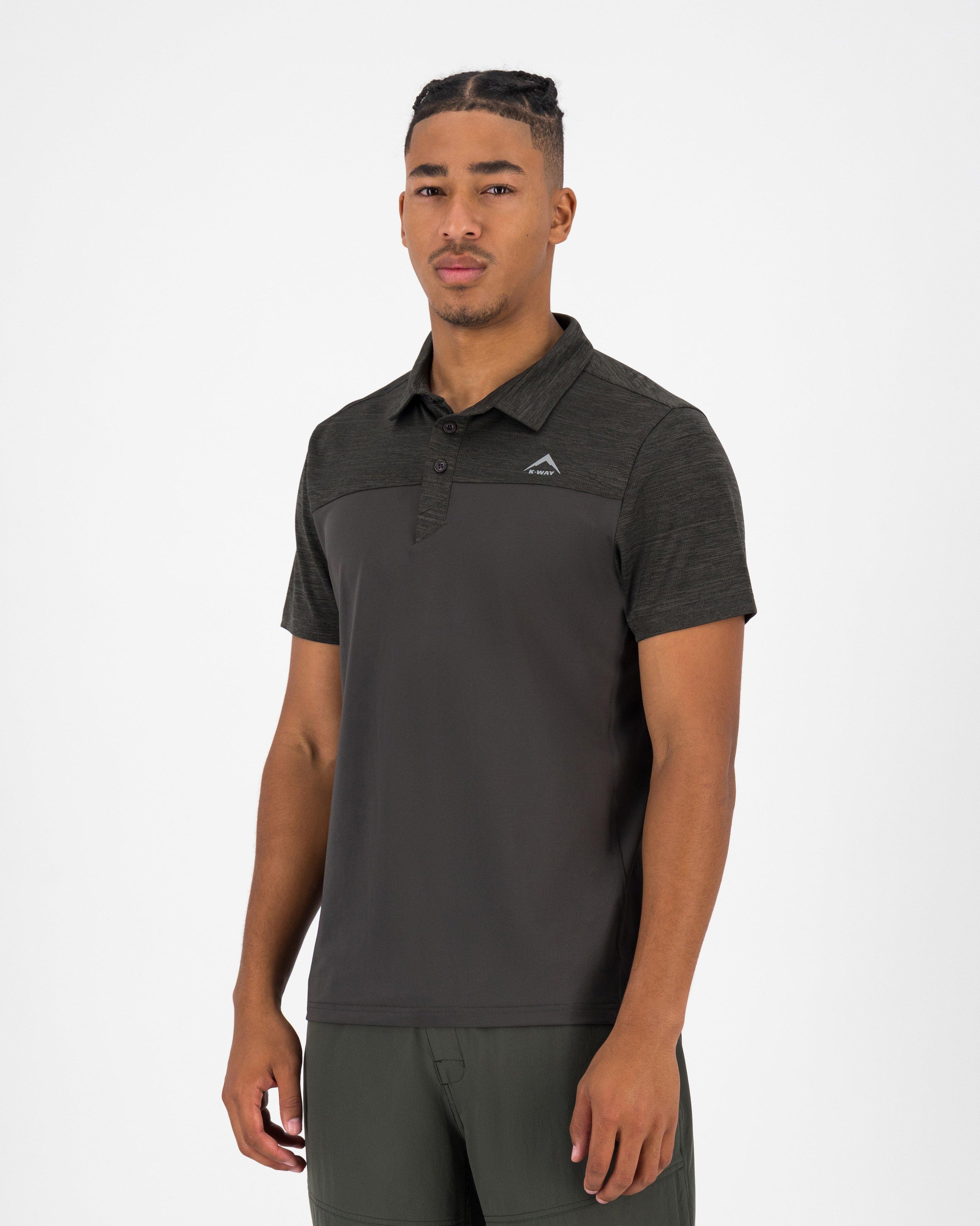 K-Way Men's Tech Short-Sleeve Golfer -  Dark Olive