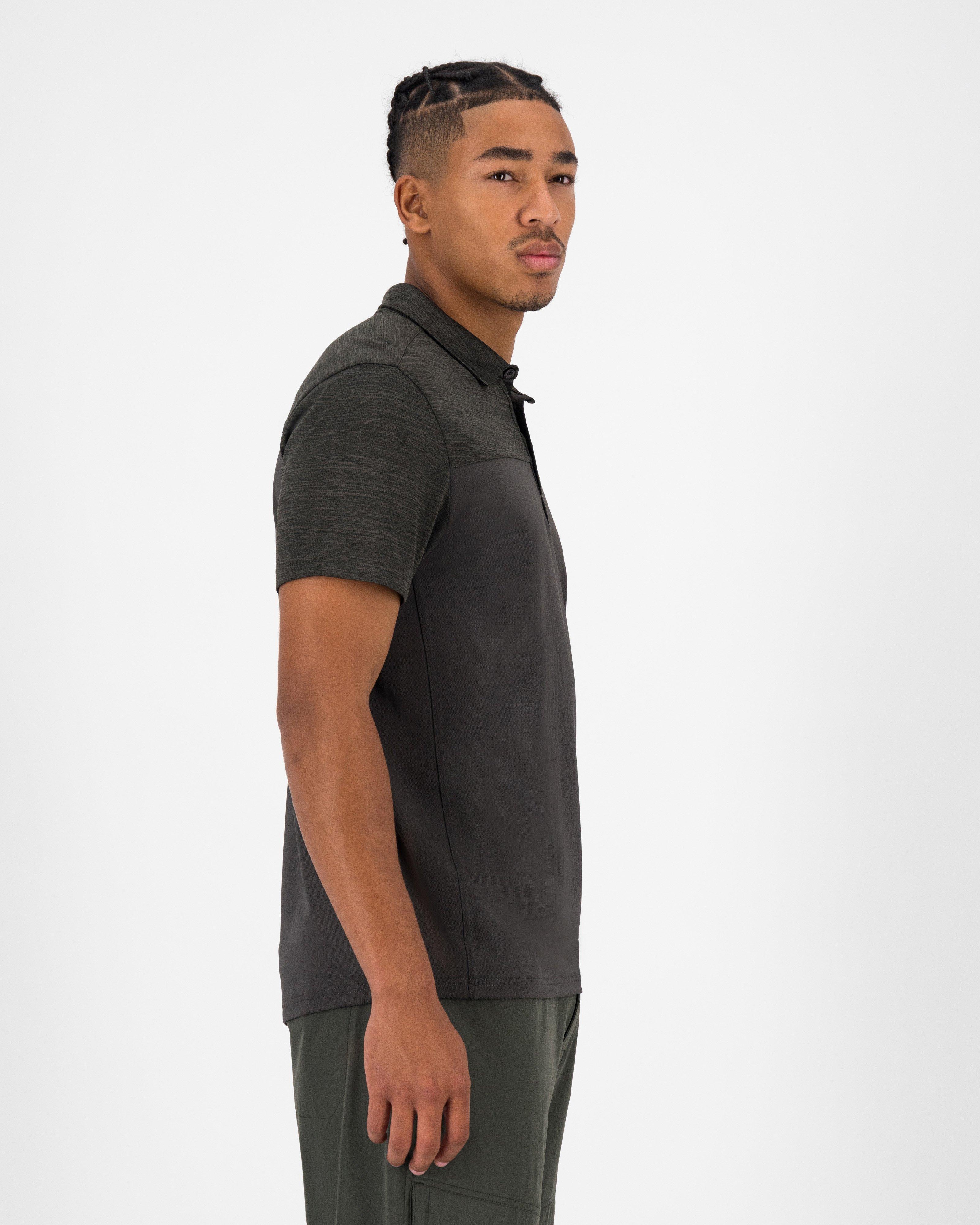 K-Way Men's Tech Short-Sleeve Golfer -  Dark Olive