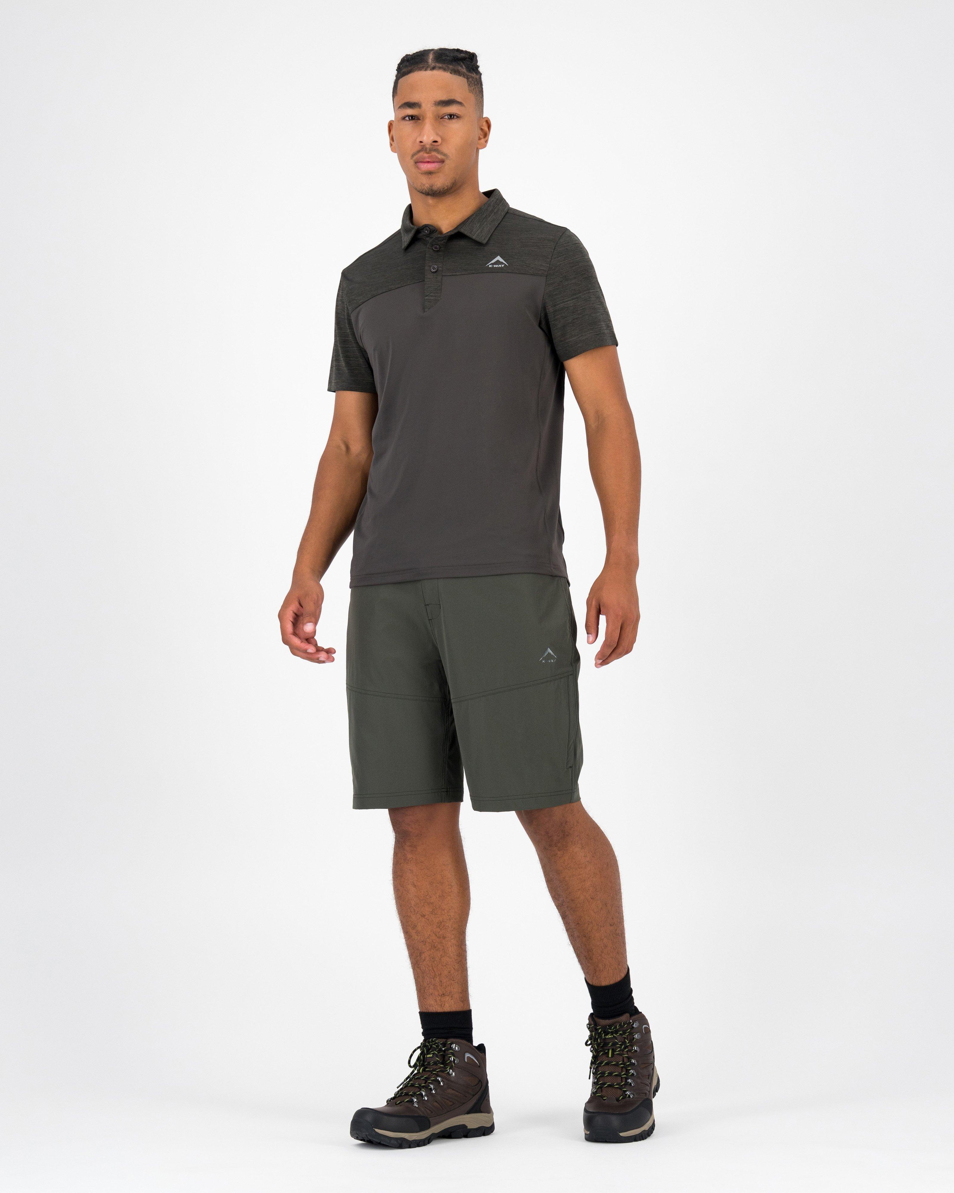 K-Way Men's Tech Short-Sleeve Golfer -  Dark Olive