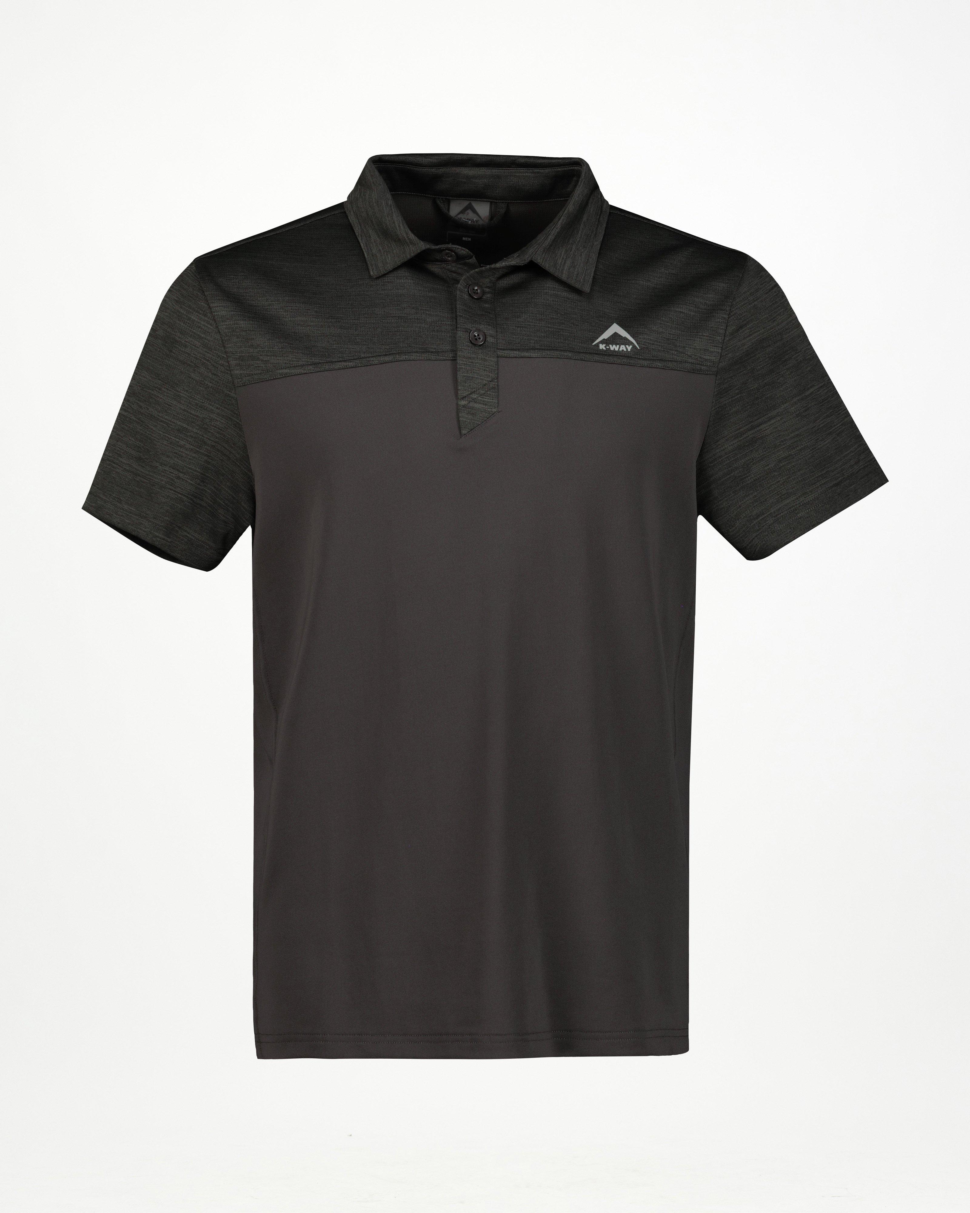 K-Way Men's Tech Short-Sleeve Golfer -  Dark Olive