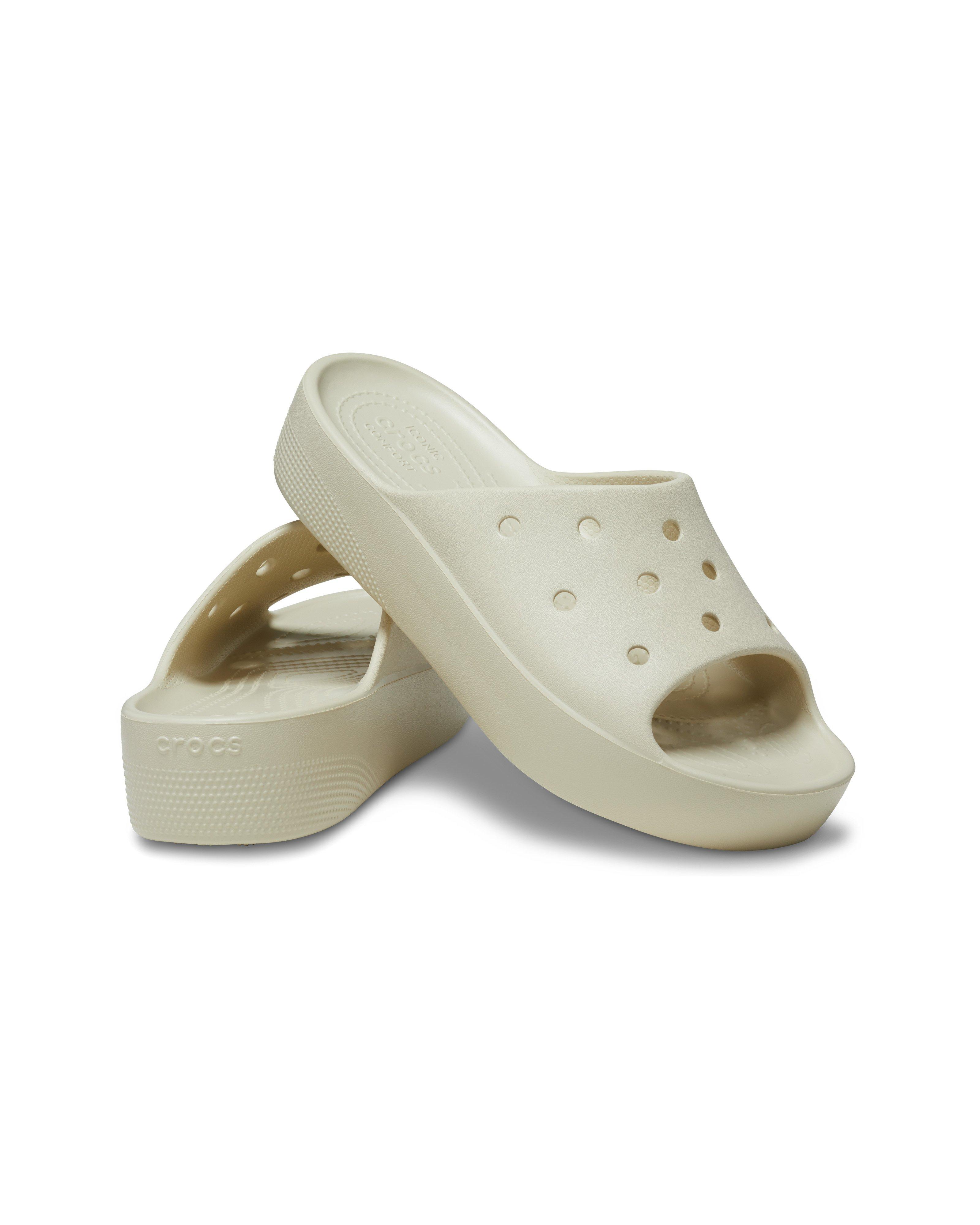 Crocs Women's Classic Platform Slides -  Bone