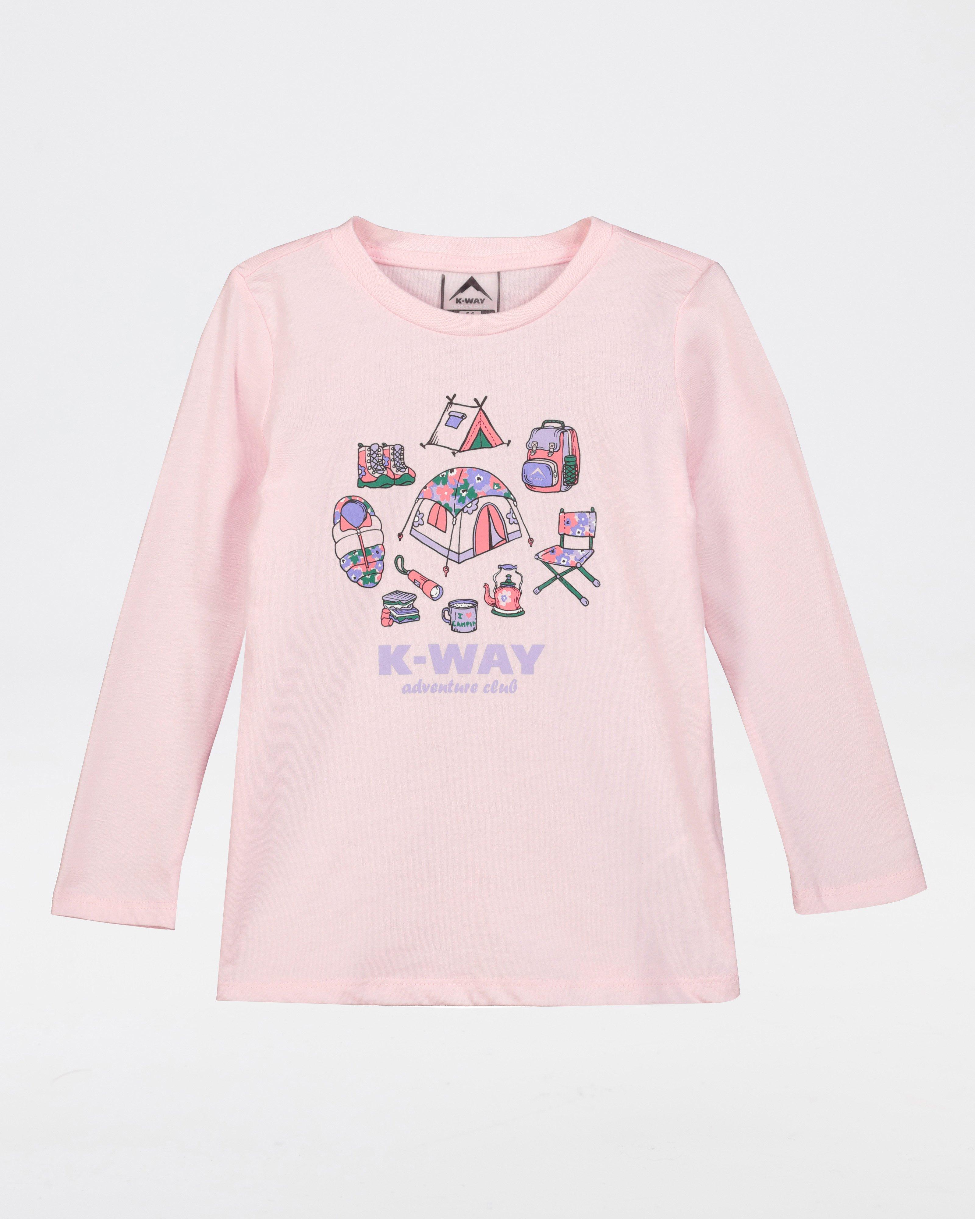 K-Way Kids Girls' Adventure Club T-shirt -  Pale Pink