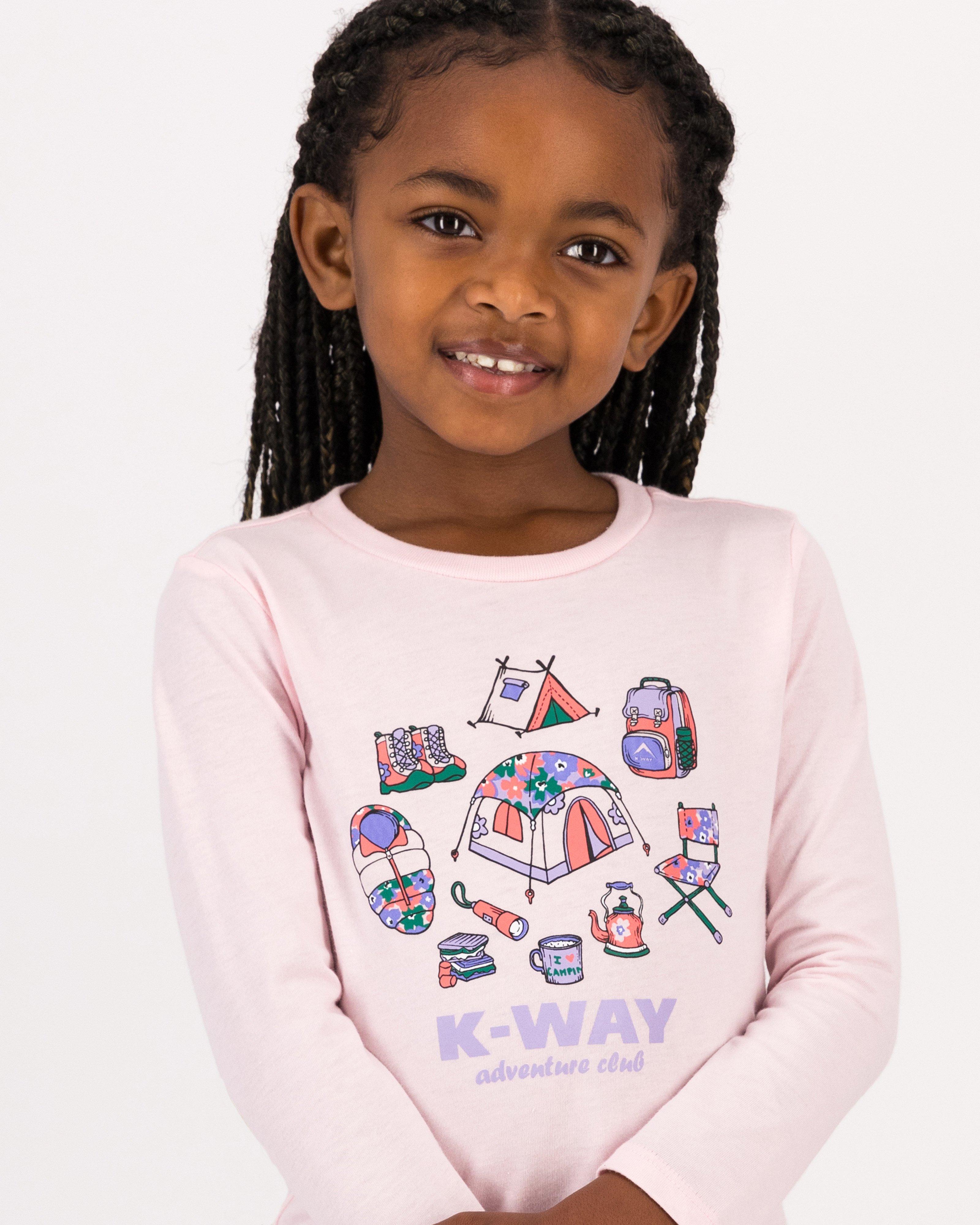 K-Way Kids Girls' Adventure Club T-shirt -  Pale Pink