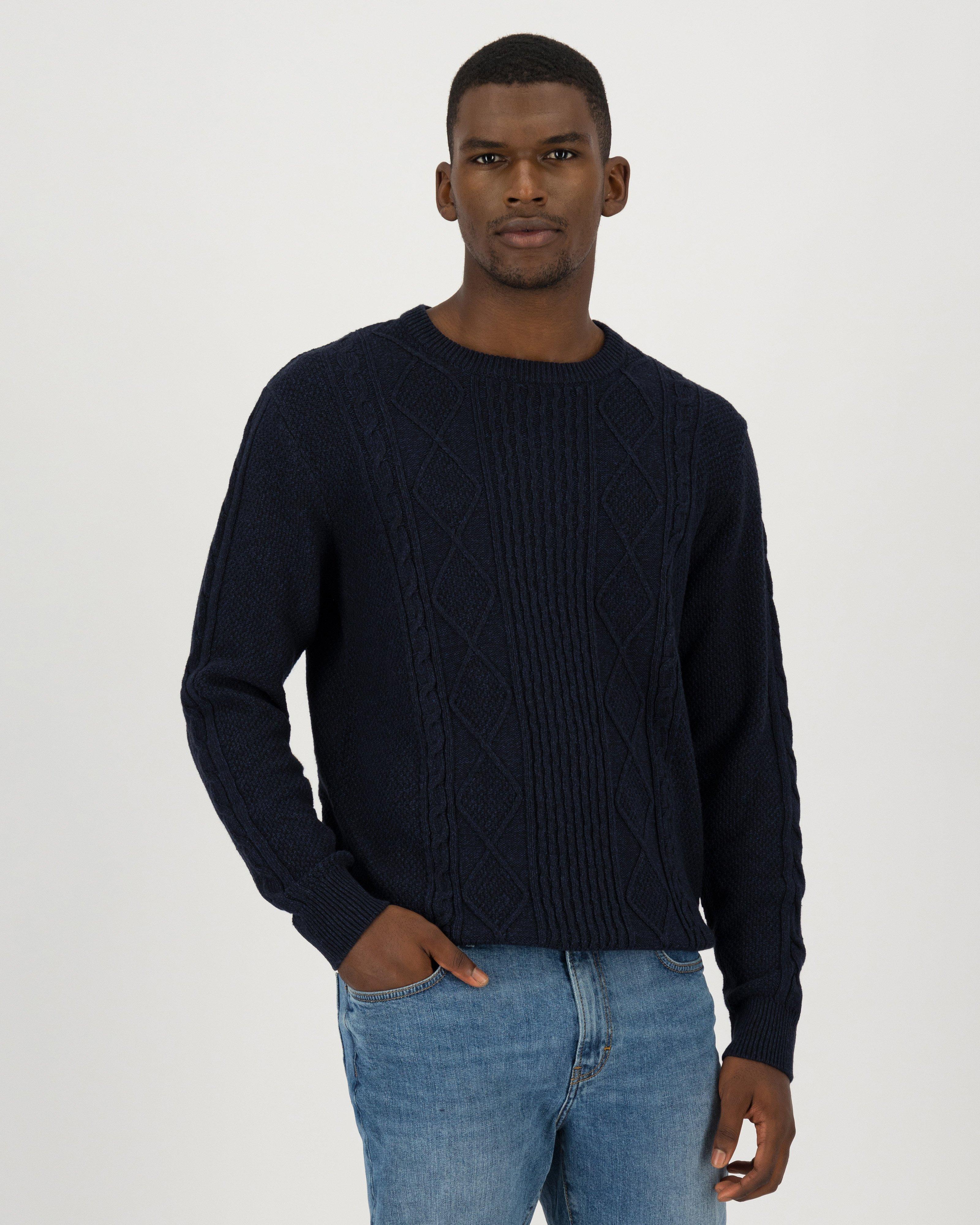 Men's Adrian Cable Knit -  Navy