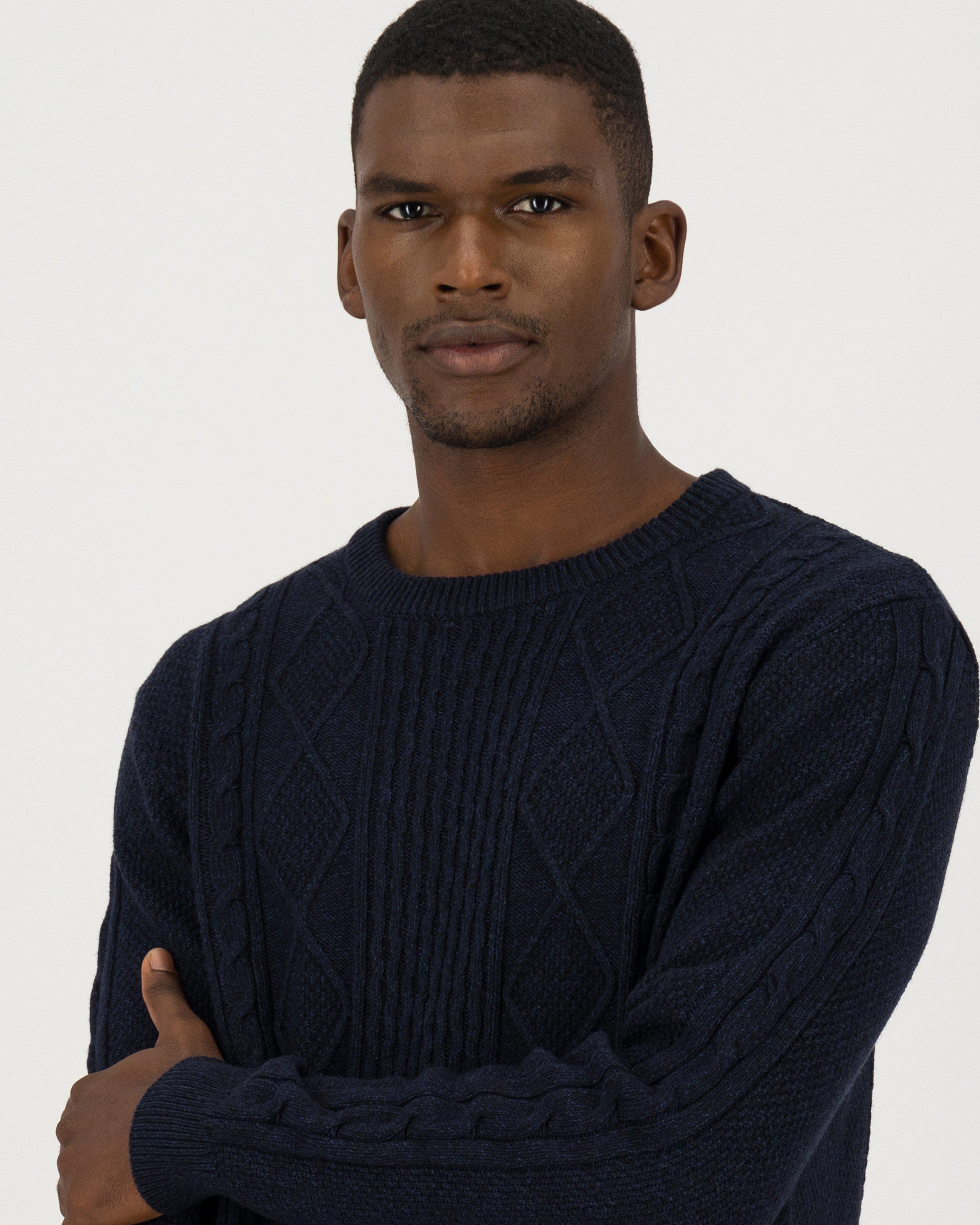 Men's Adrian Cable Knit -  Navy