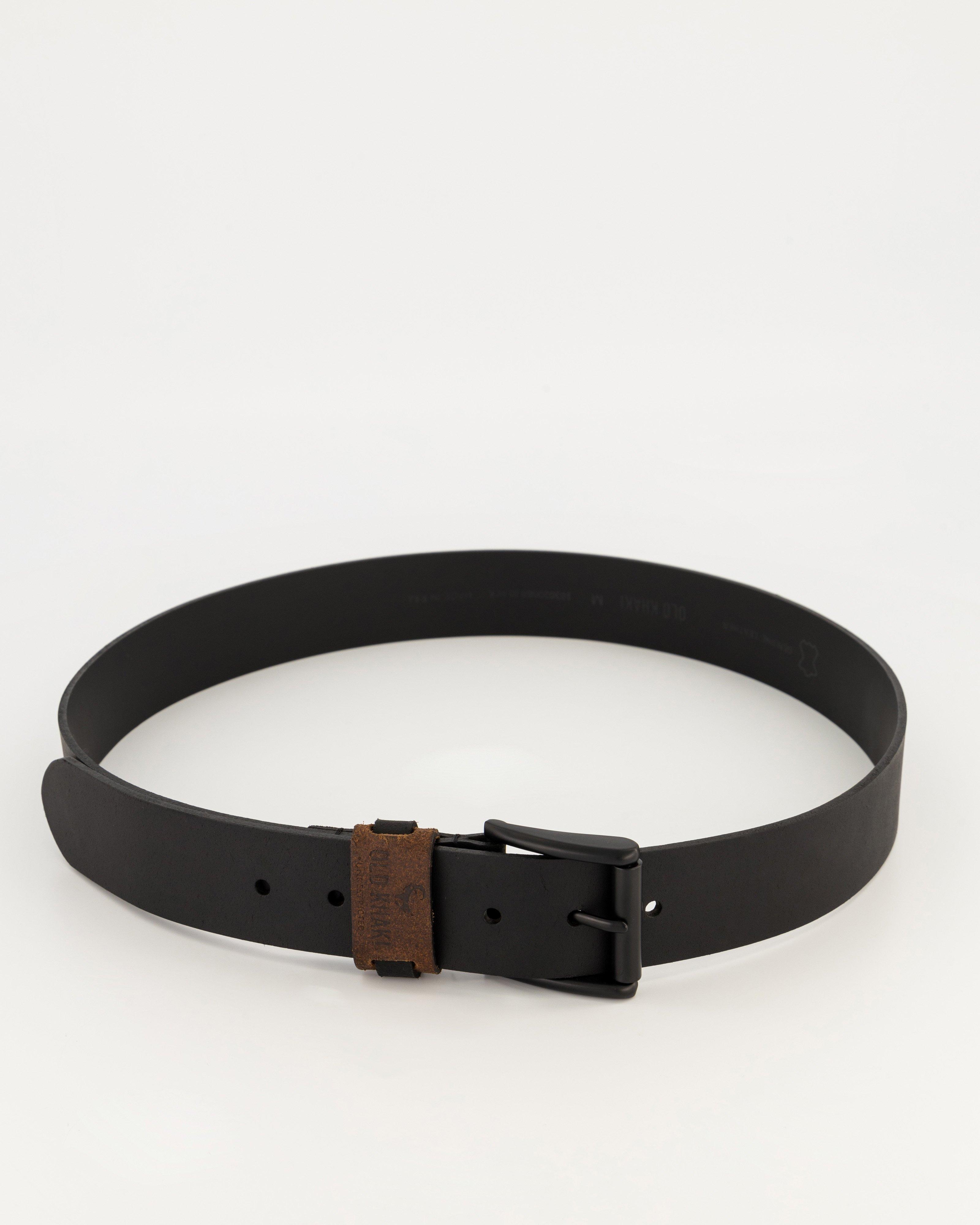 Men's Davian Leather Belt -  Black