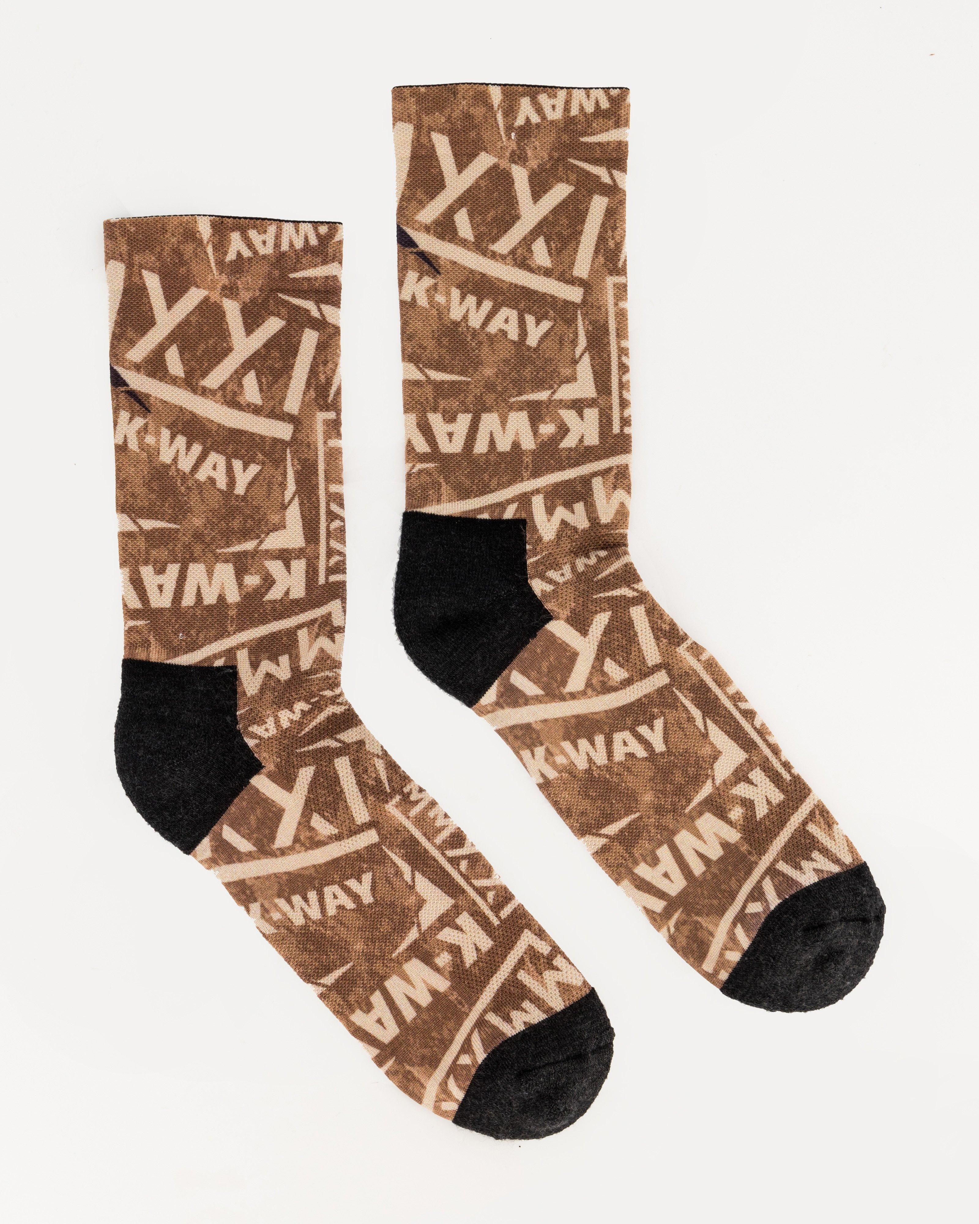 K-Way MMXXI Printed Socks -  Tan