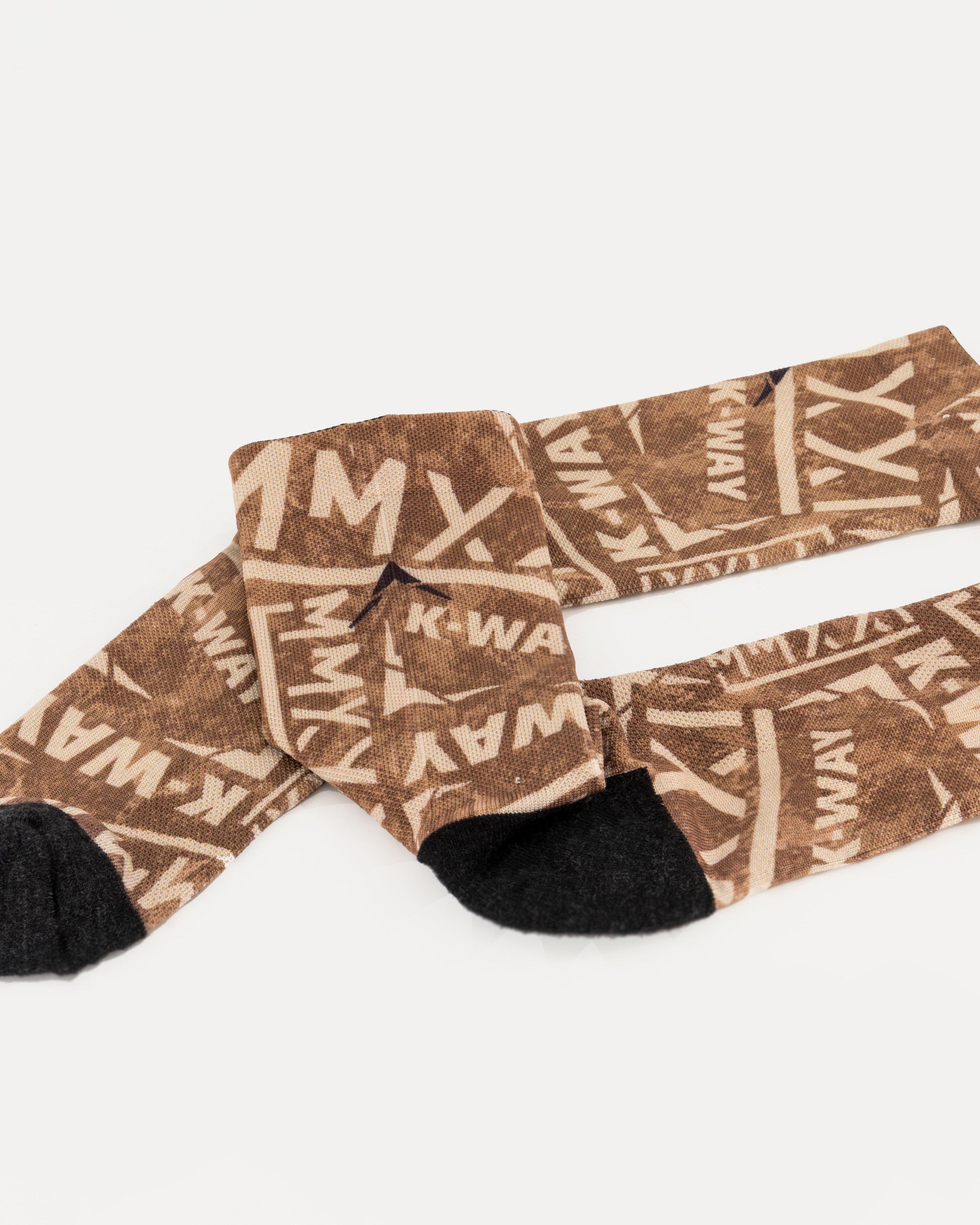 K-Way MMXXI Printed Socks -  Tan