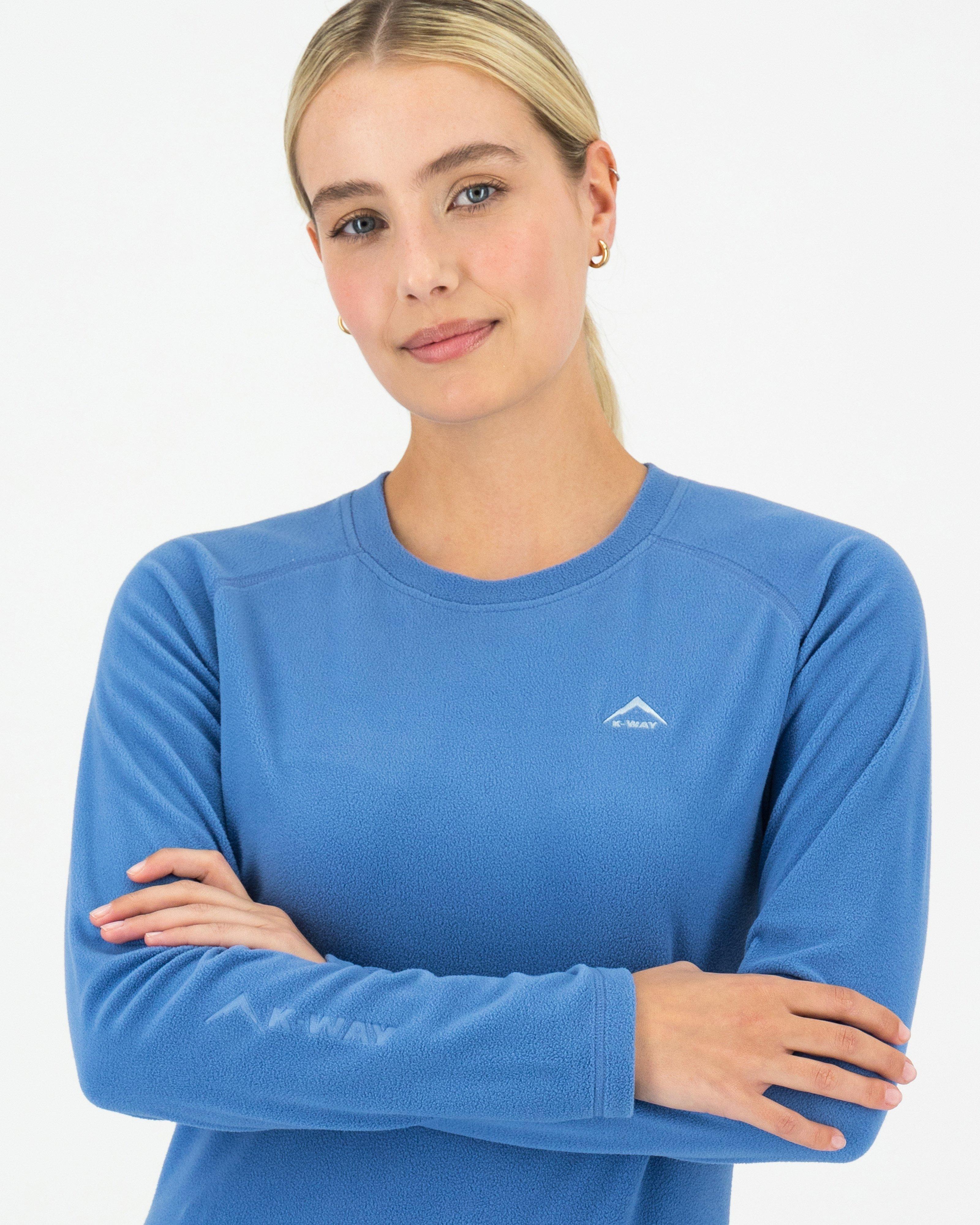 K-Way Women's Iris ECO Crewneck Fleece Top -  Mid Blue