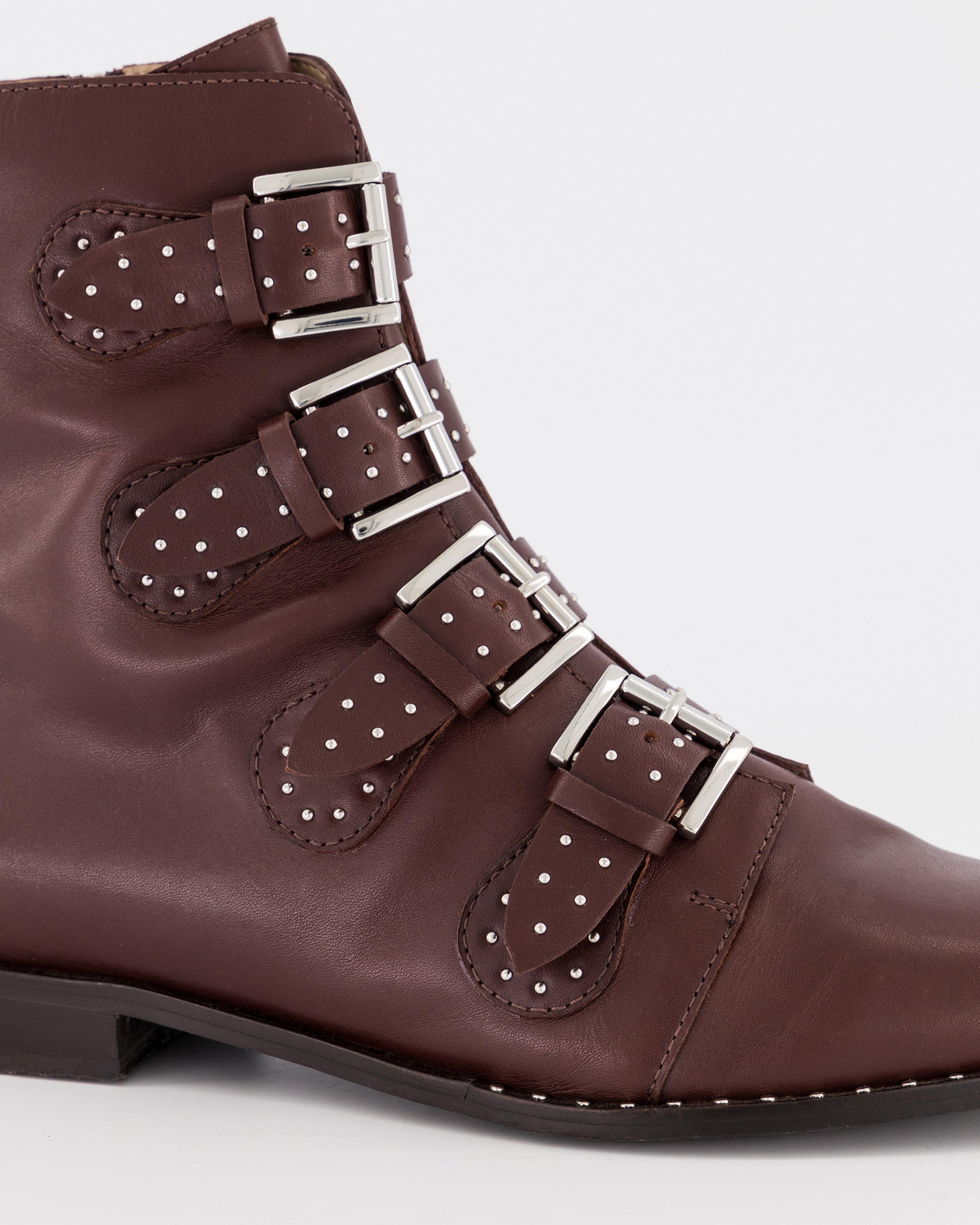 Natasha Buckled Boot -  Chocolate