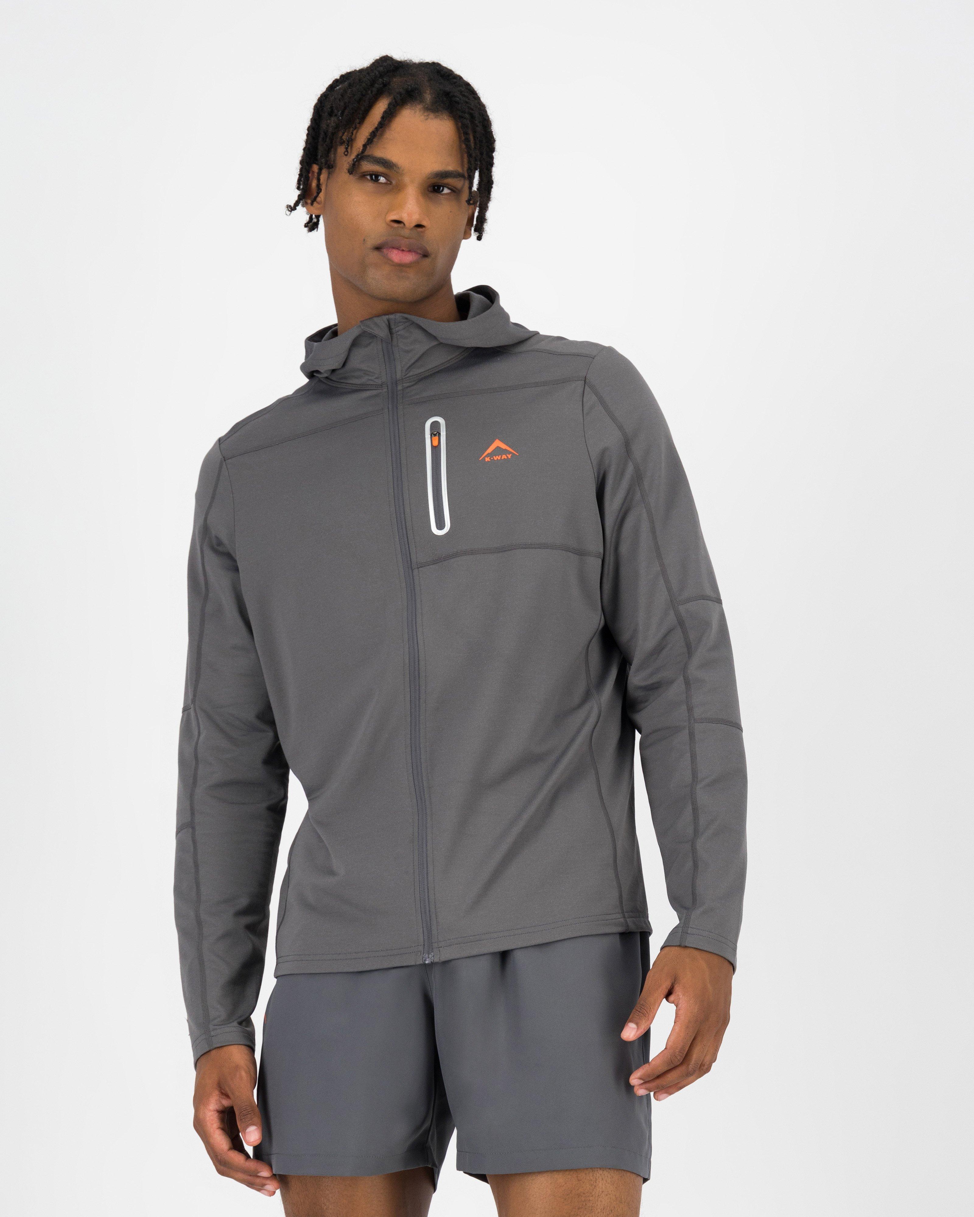 K-Way Pulse Men's Hooded Zip-Through Fleece Top -  Charcoal