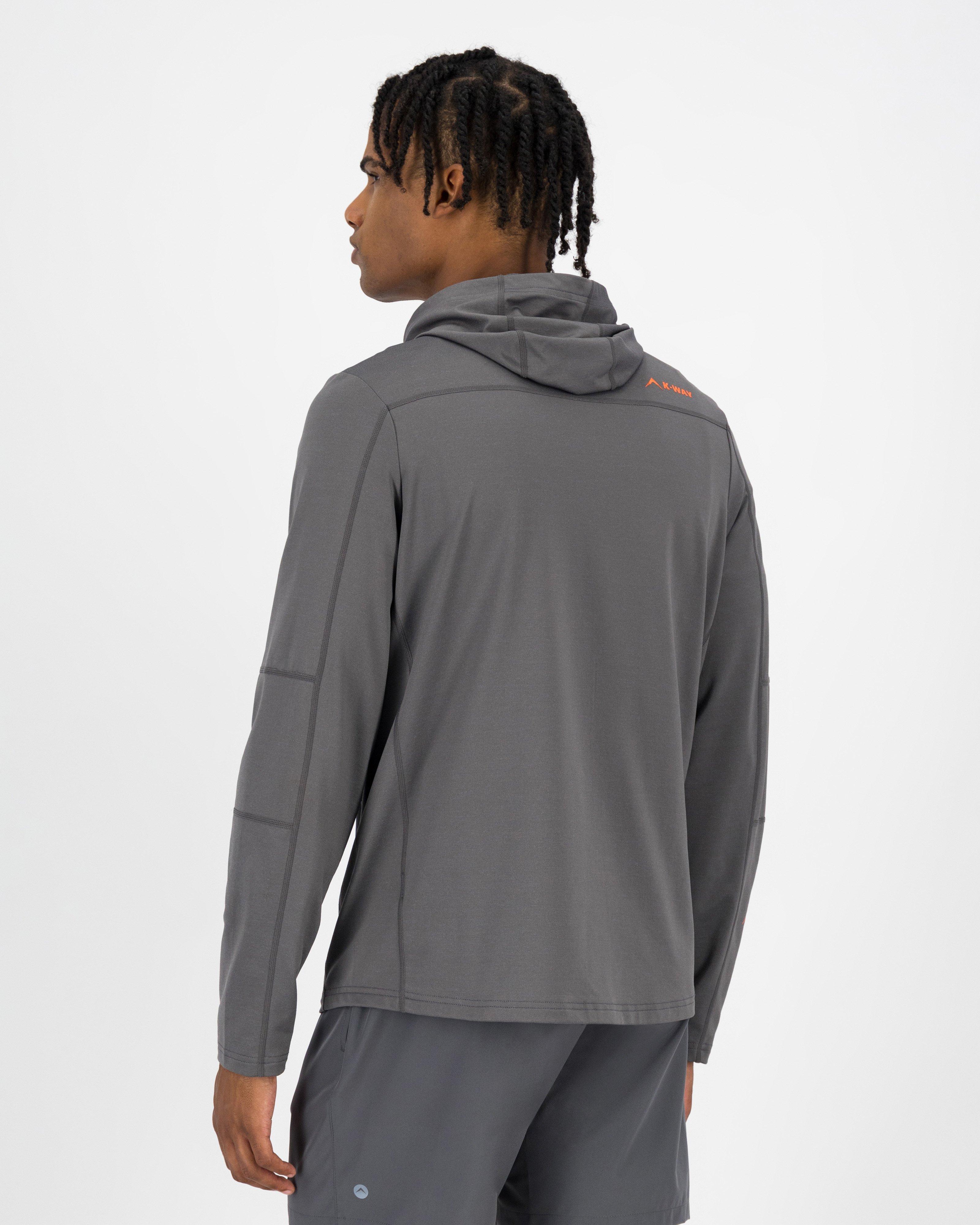 K-Way Pulse Men's Hooded Zip-Through Fleece Top -  Charcoal