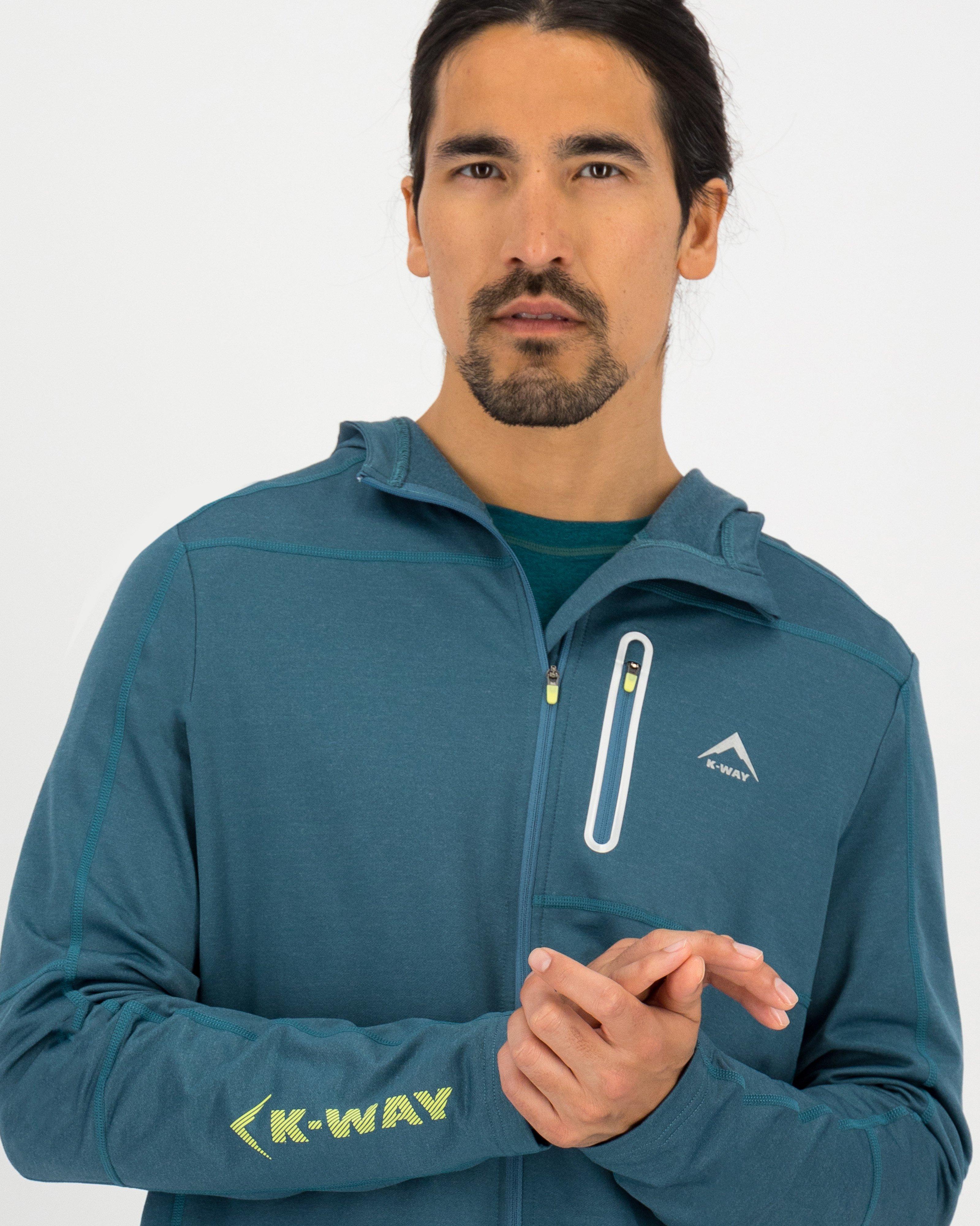 KWay Pulse Men's Hooded ZipThrough Fleece Top