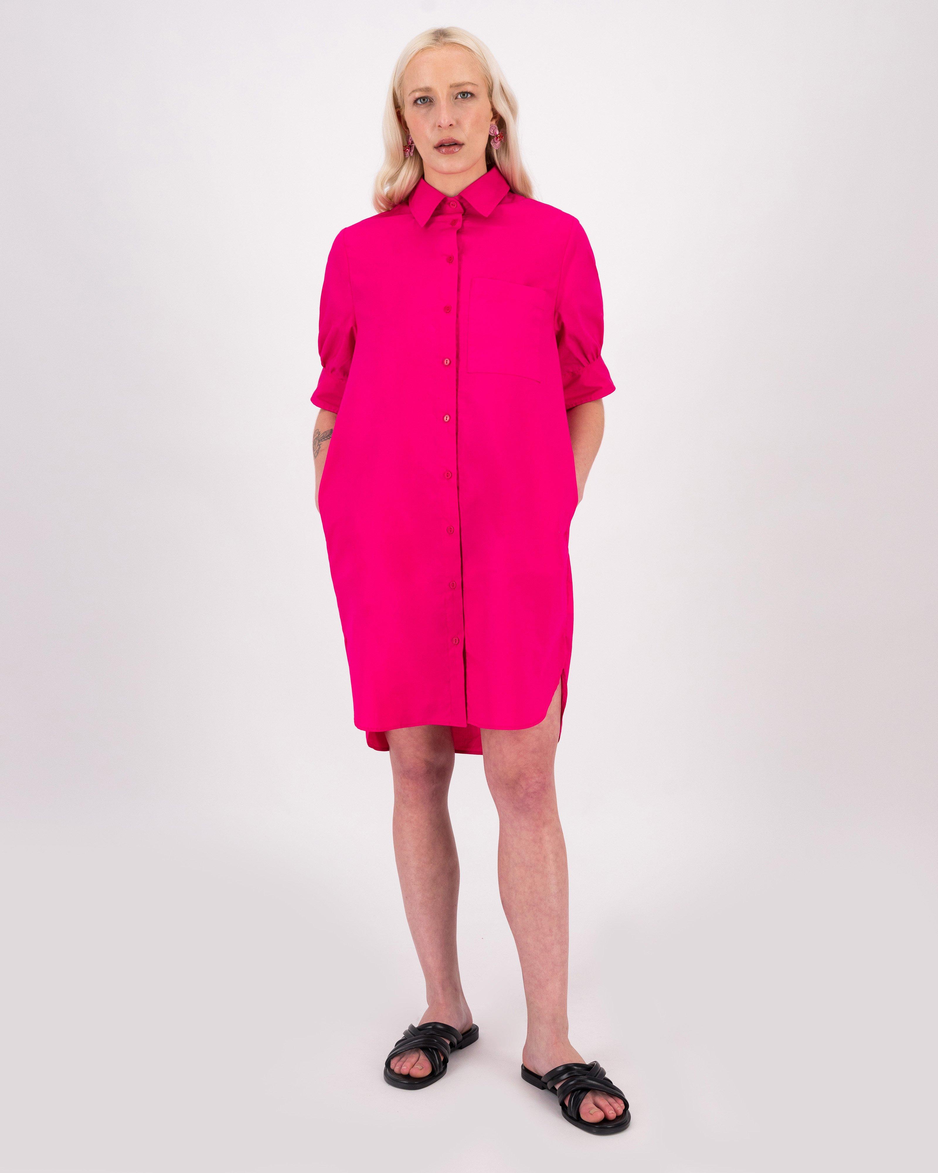 Opal Shirt Dress -  Pink