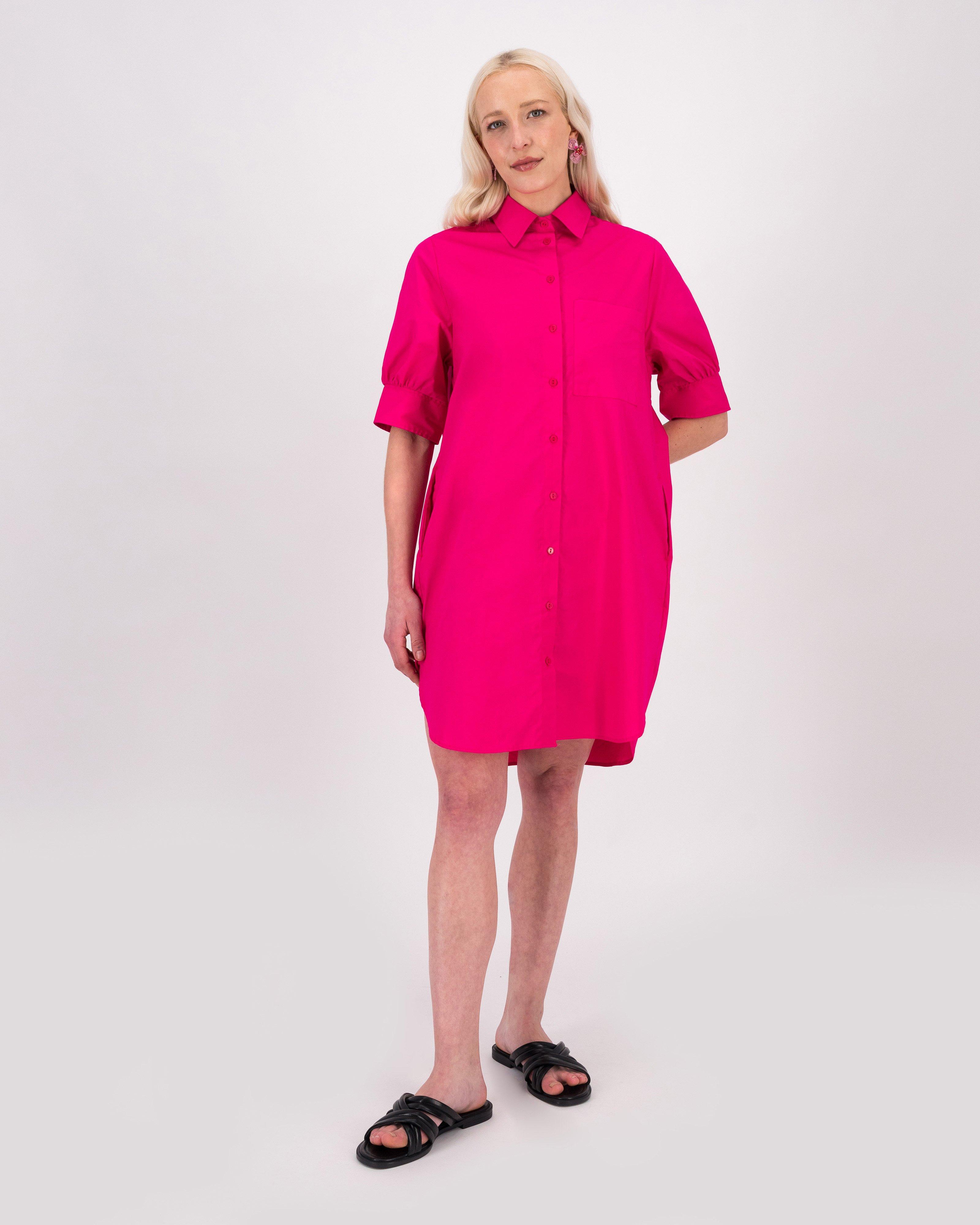 Opal Shirt Dress -  Pink