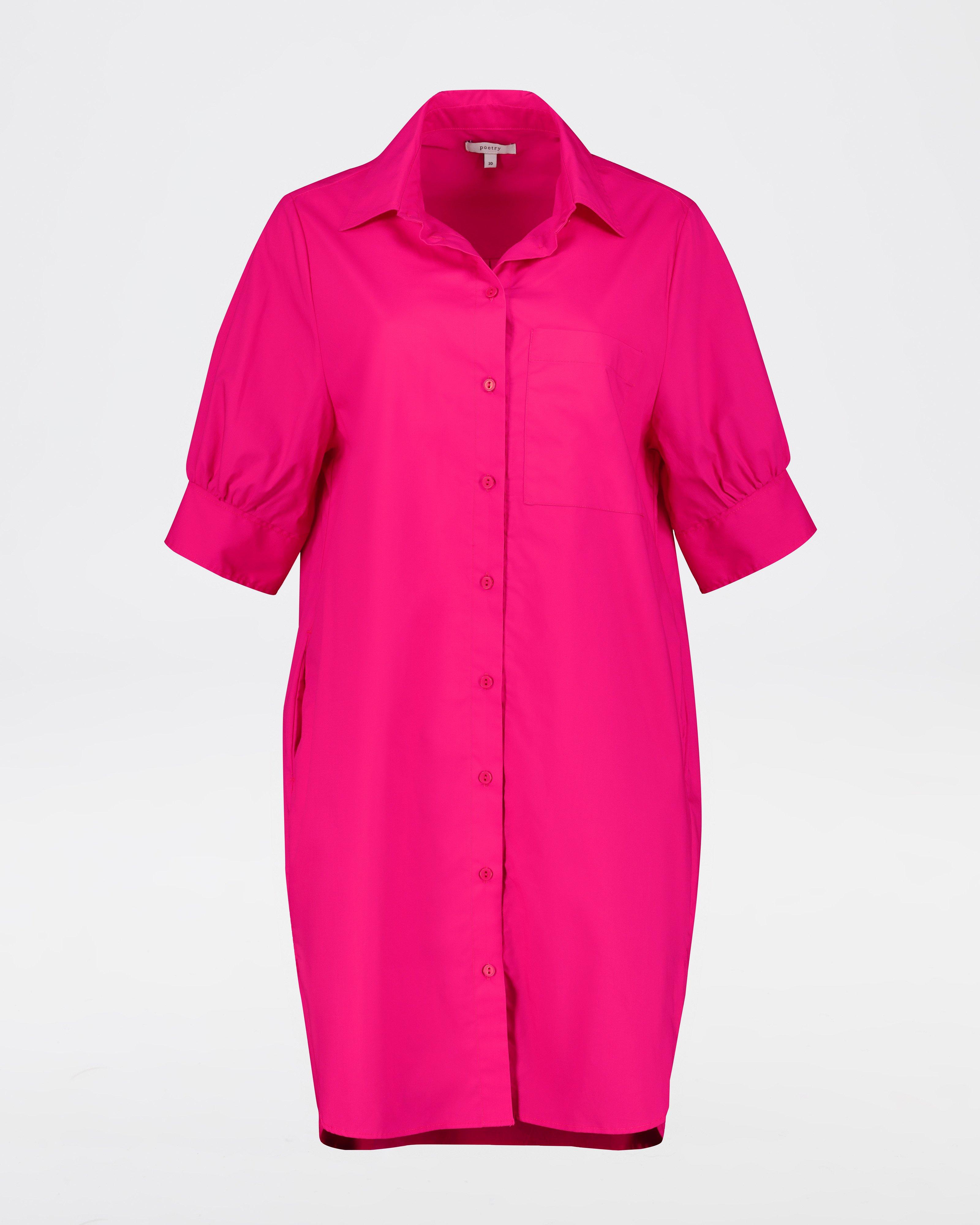 Opal Shirt Dress -  Pink