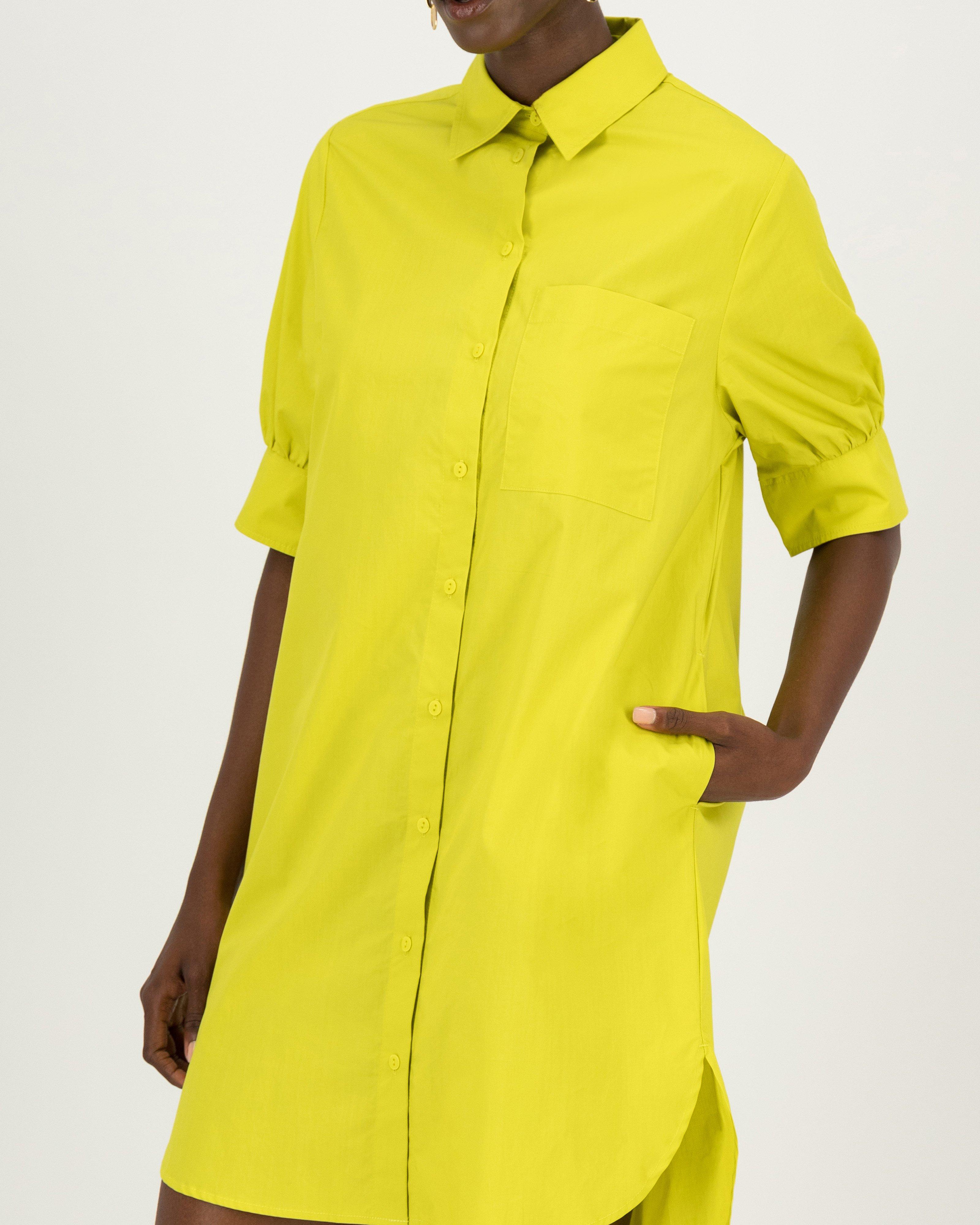 Opal Shirt Dress -  Yellow