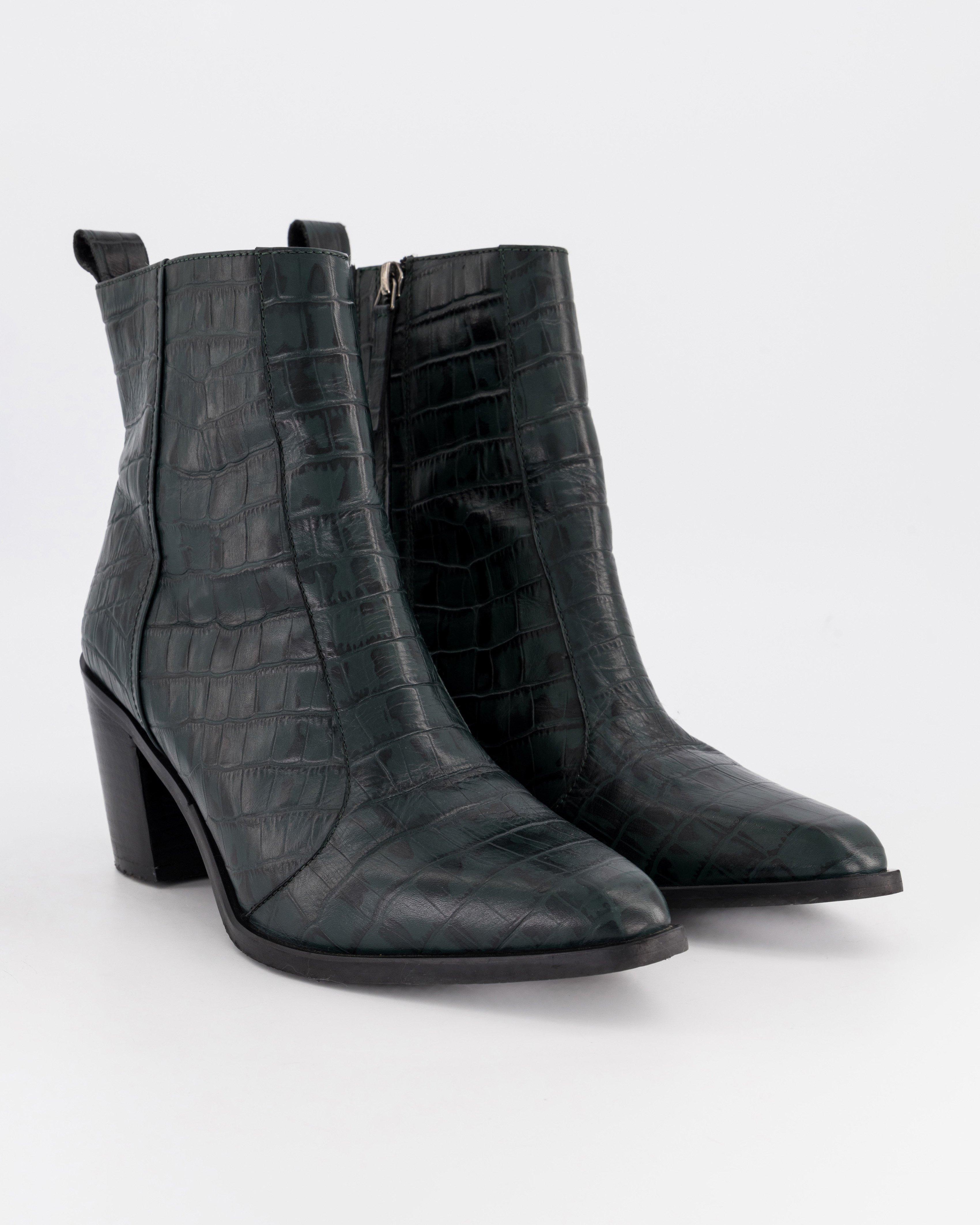 Raven Crocodile Embossed Boot - Poetry Clothing Store