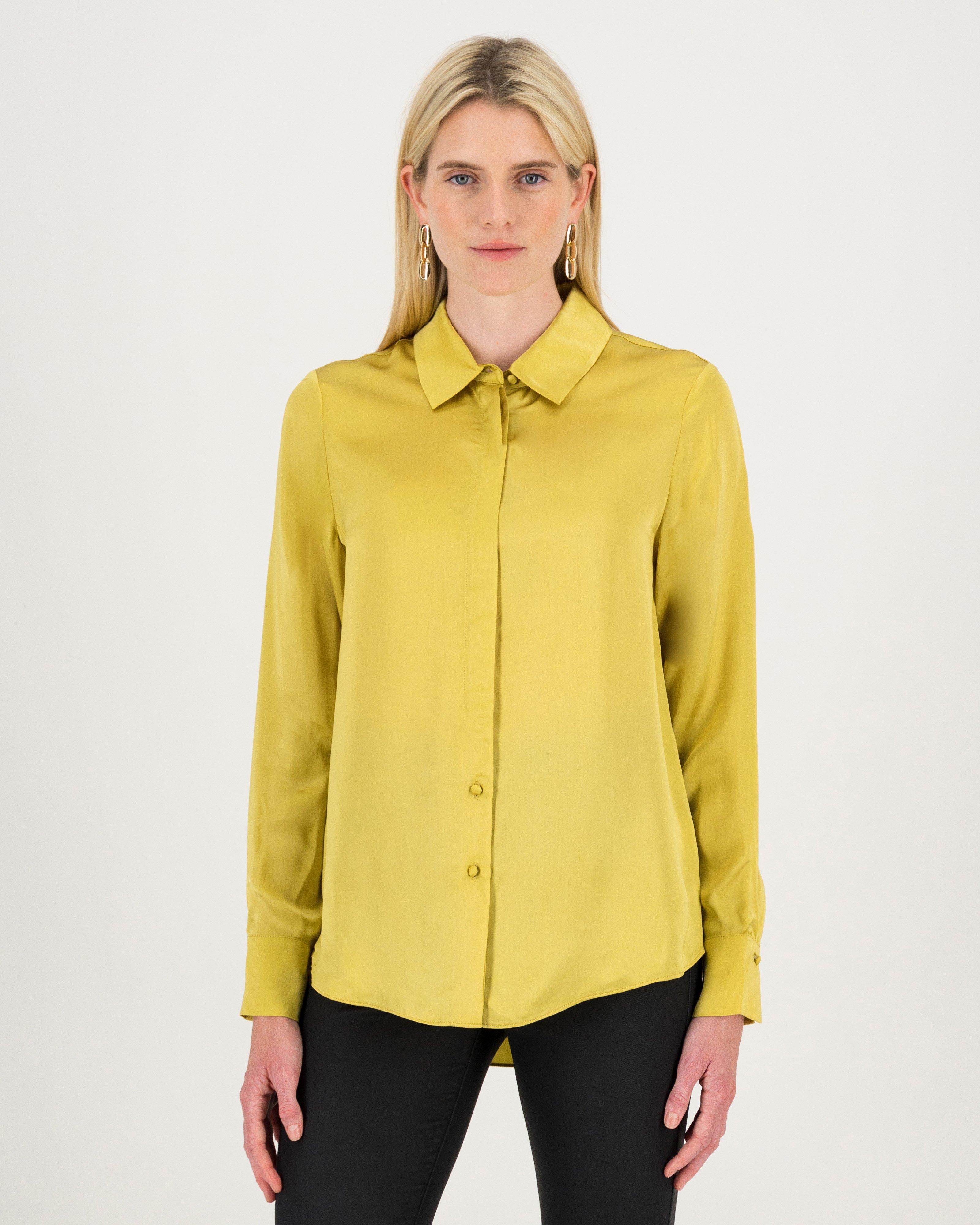 Jessie Satin Blouse -  Yellow