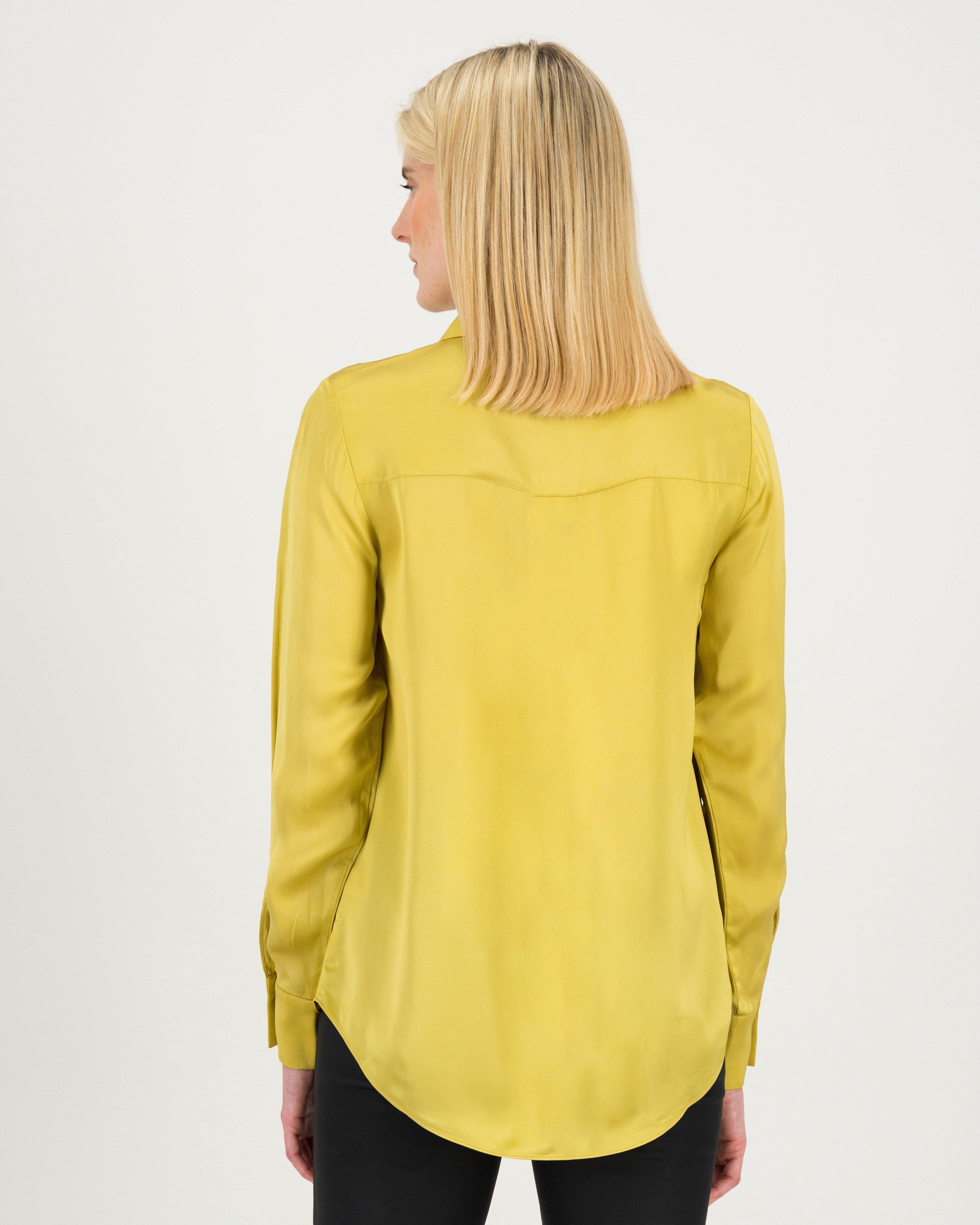 Jessie Satin Blouse -  Yellow