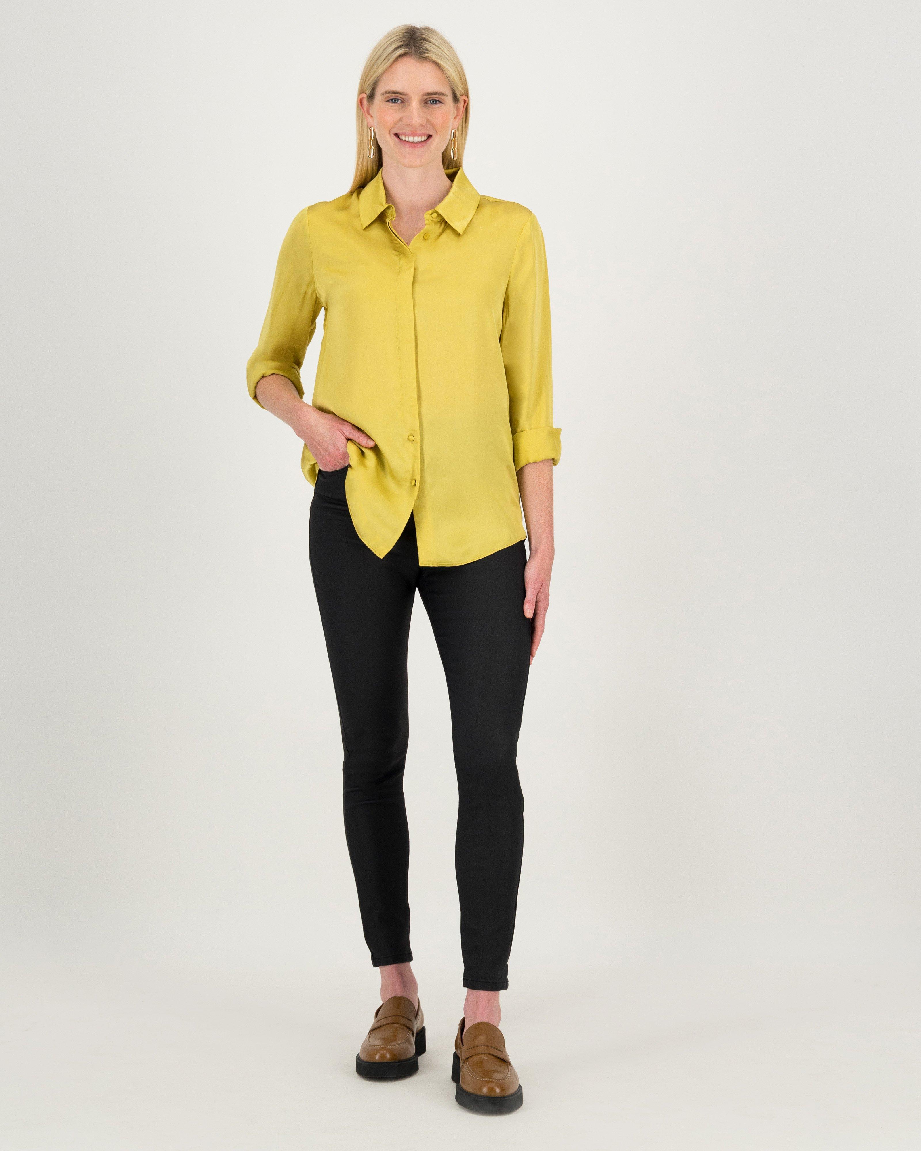 Jessie Satin Blouse -  Yellow