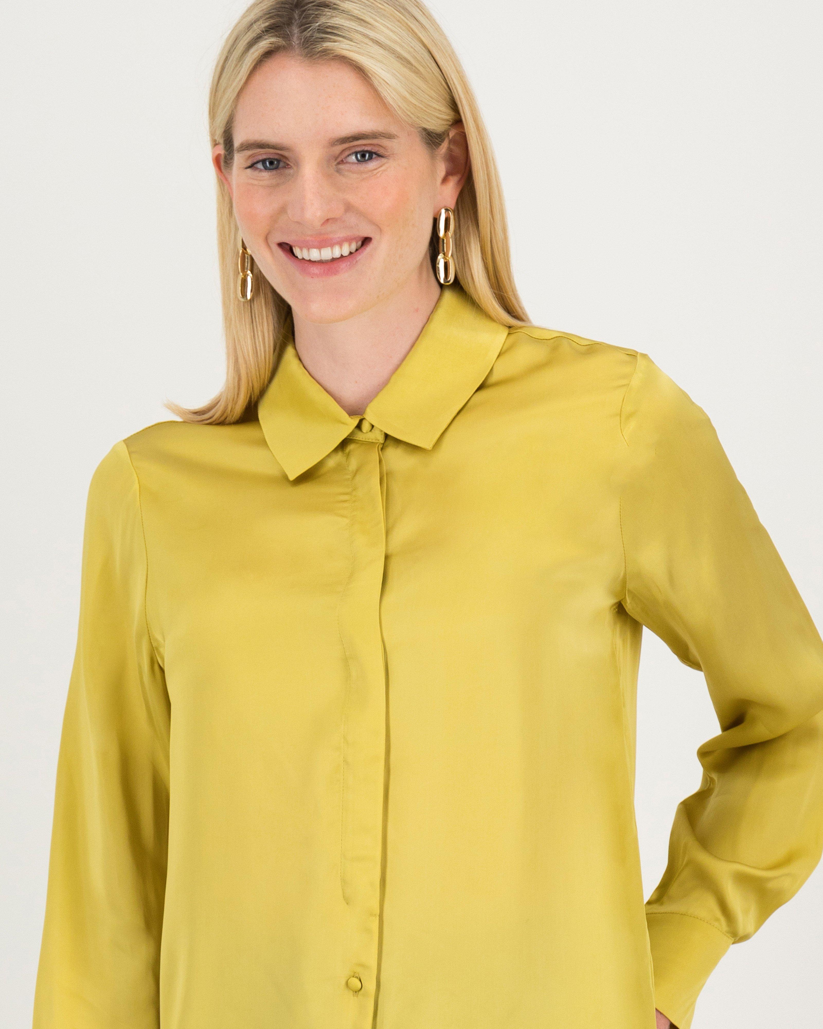 Jessie Satin Blouse -  Yellow