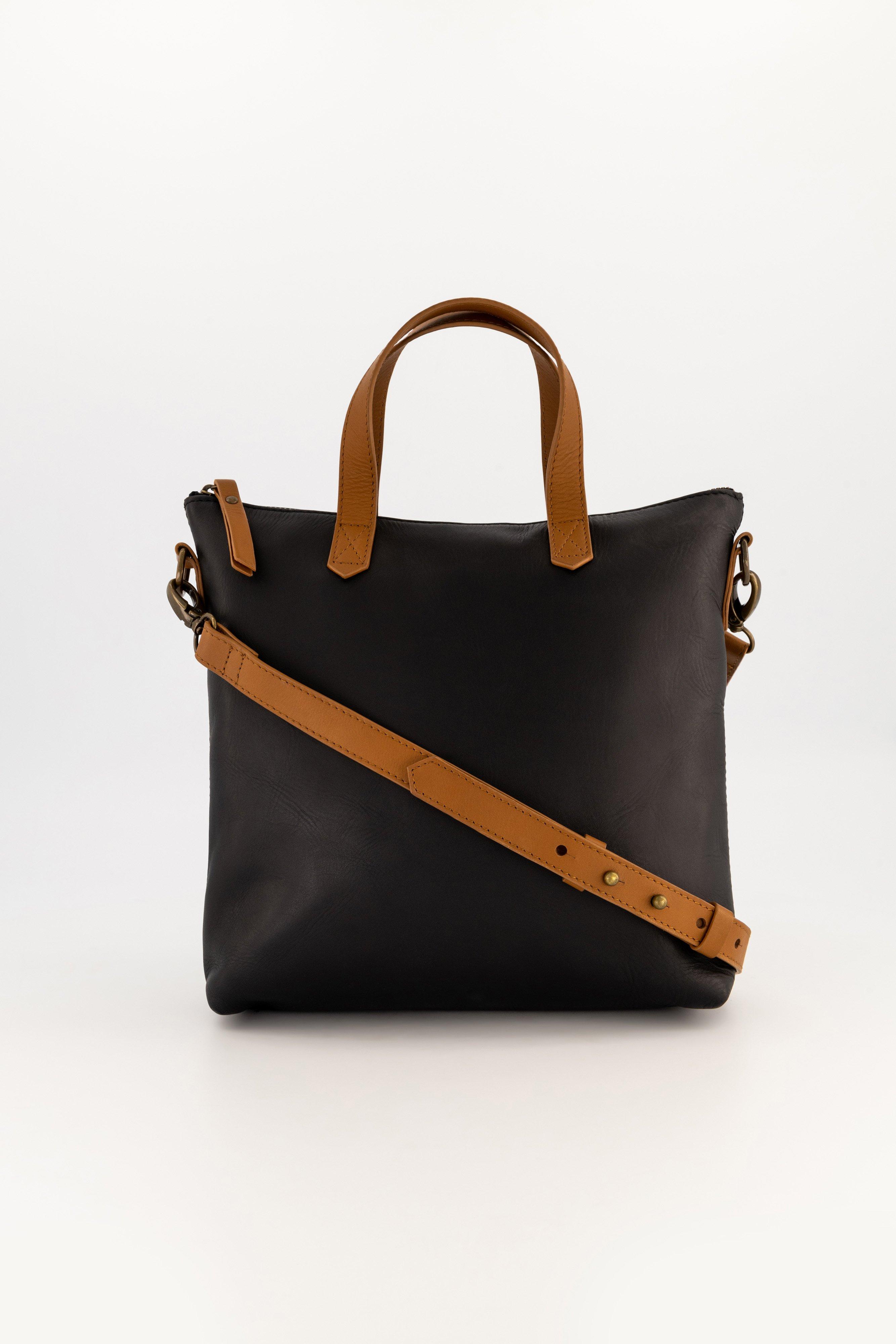 Calina Leather Shopper Bag -  Black