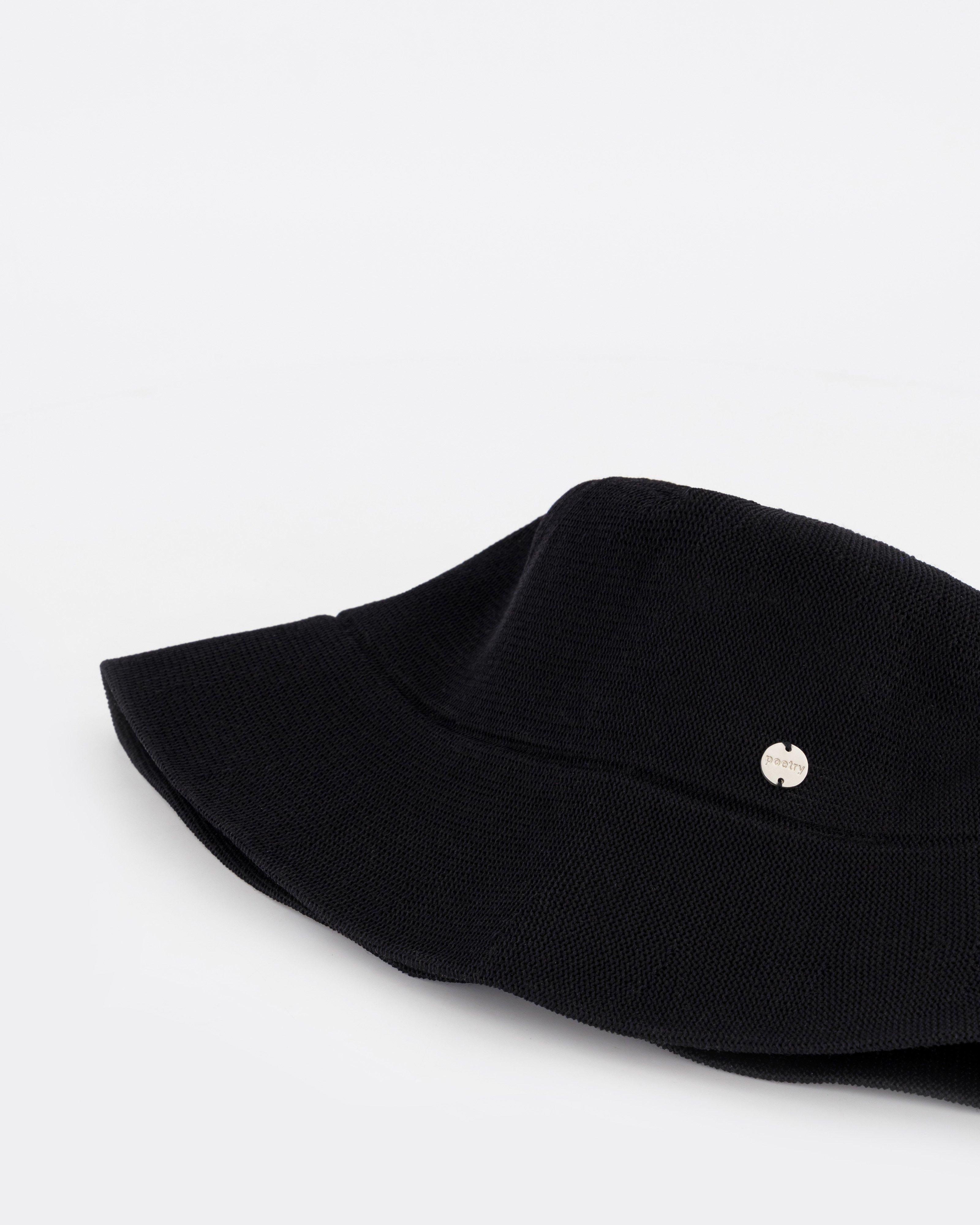Malindi Knitted Bucket Hat -  Black