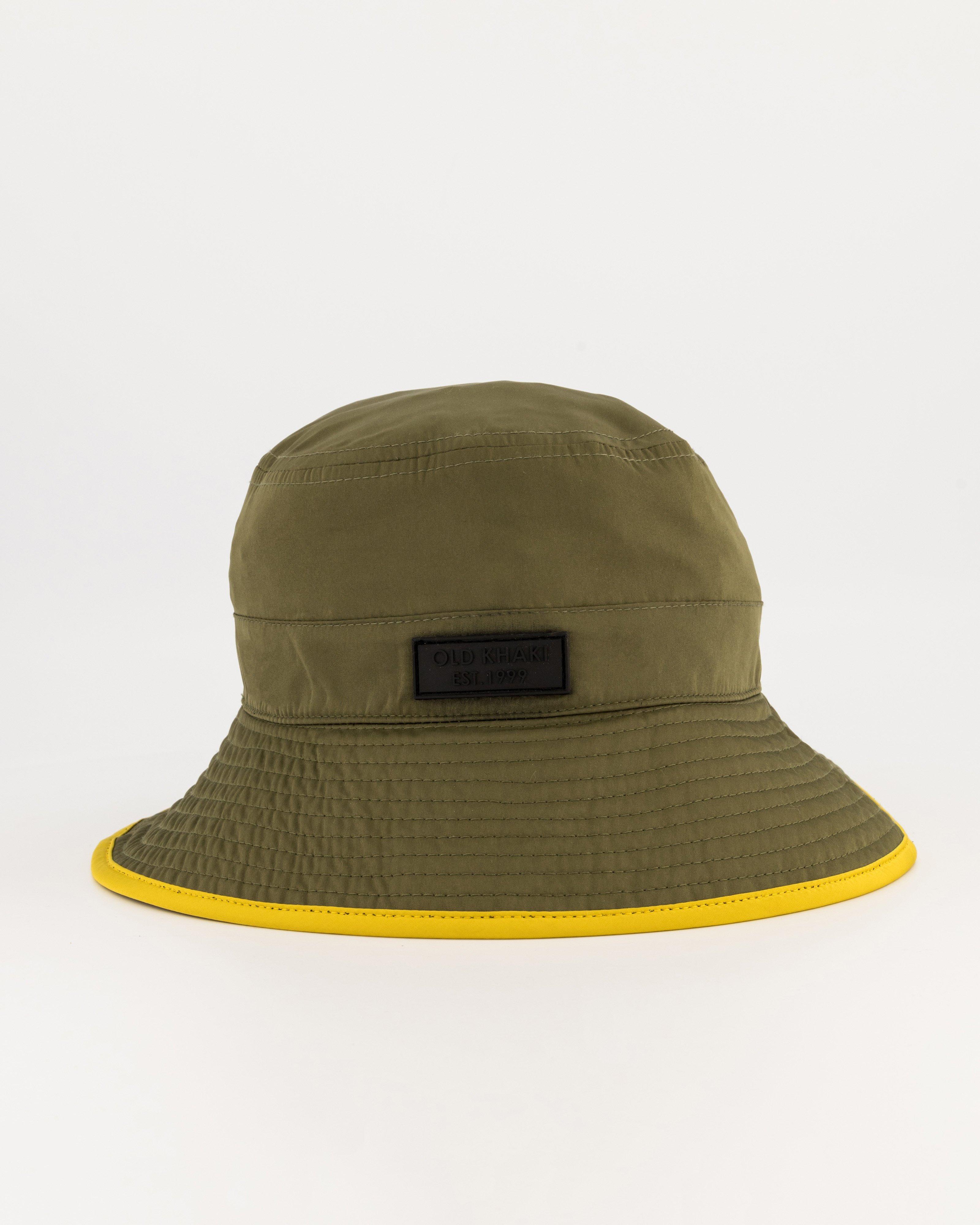 Men's Clayton Drawstring Nylon Bucket Hat -  Olive