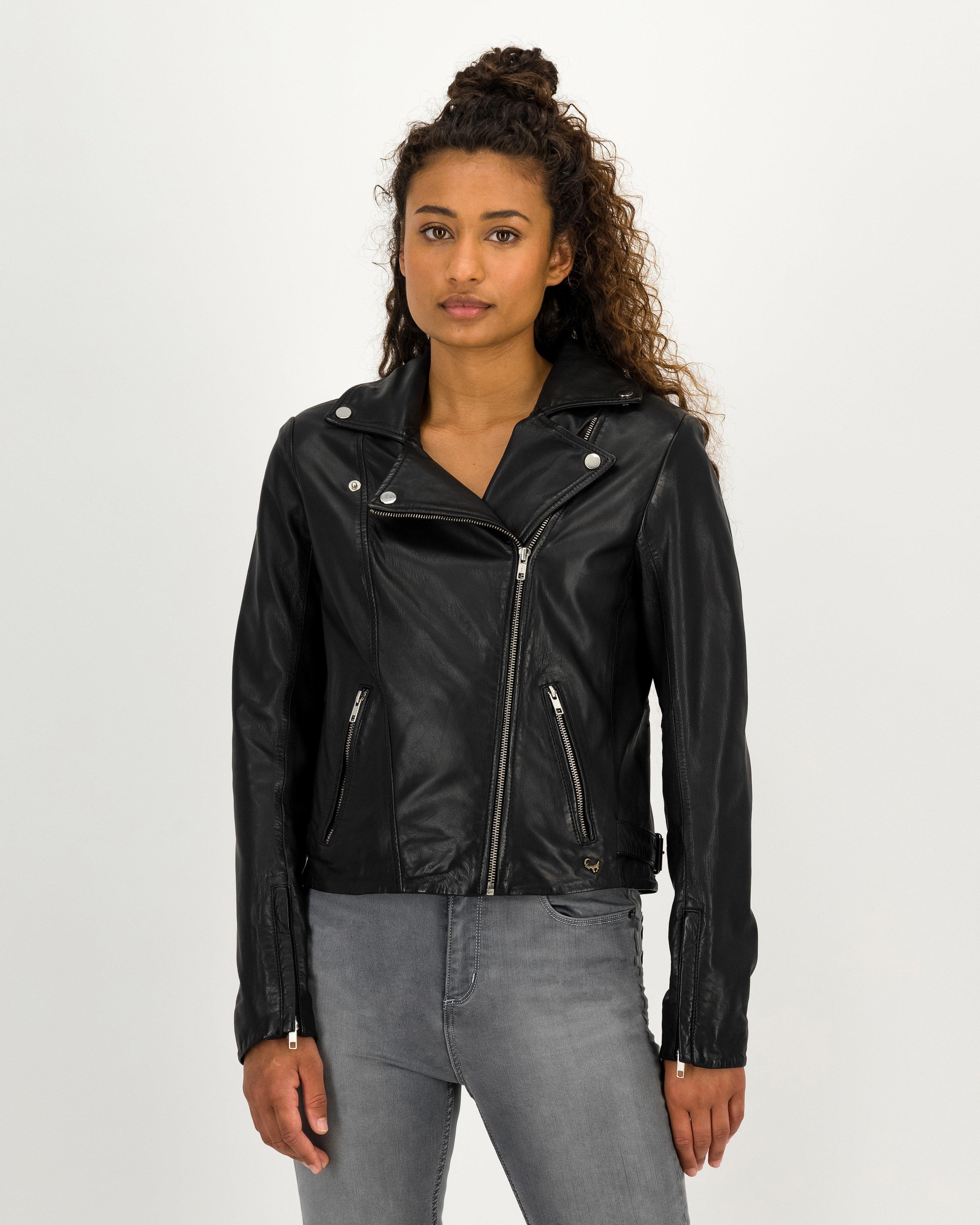 Black PU Biker Jacket With Zips