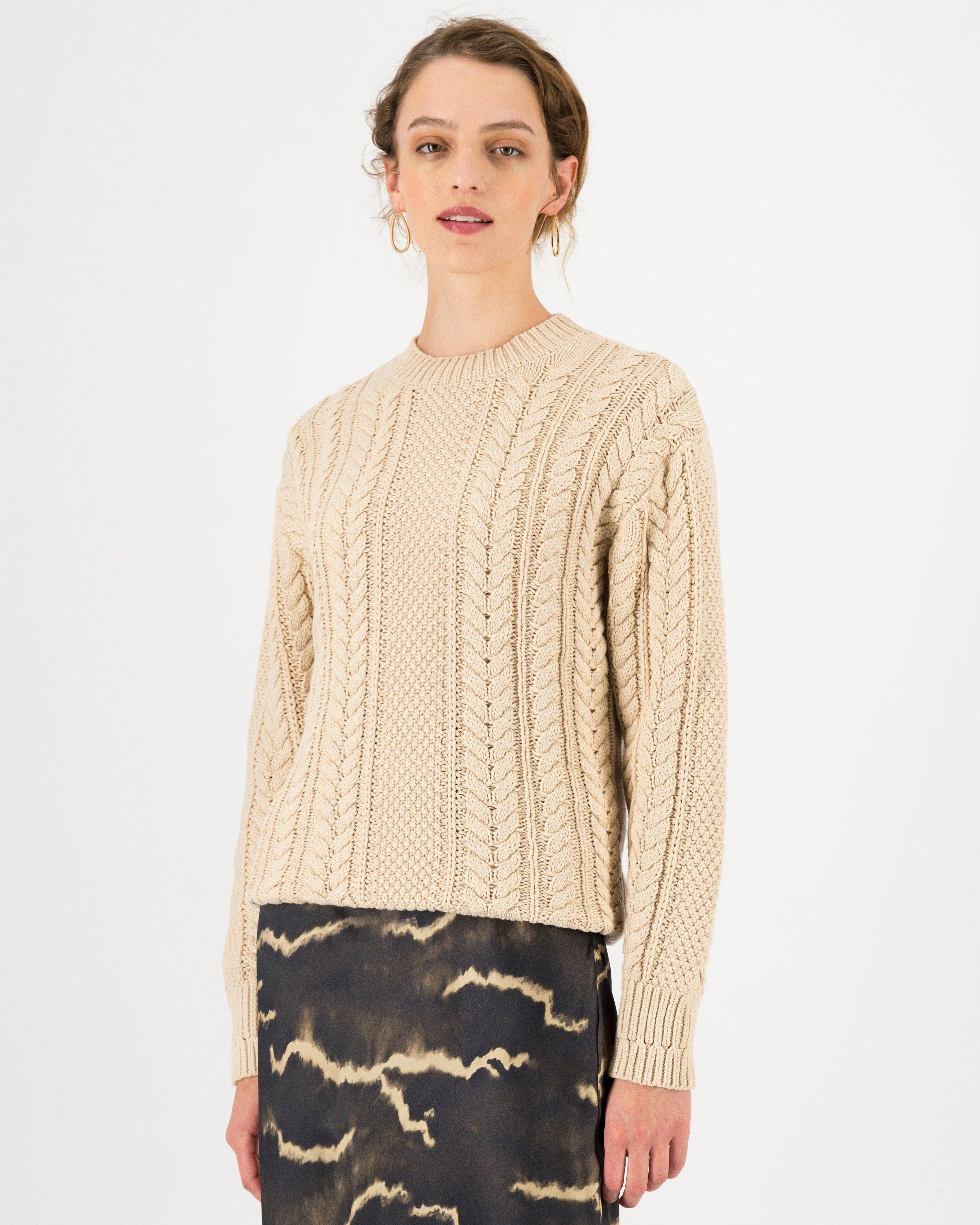 Neave Cabled Jumper -  Stone