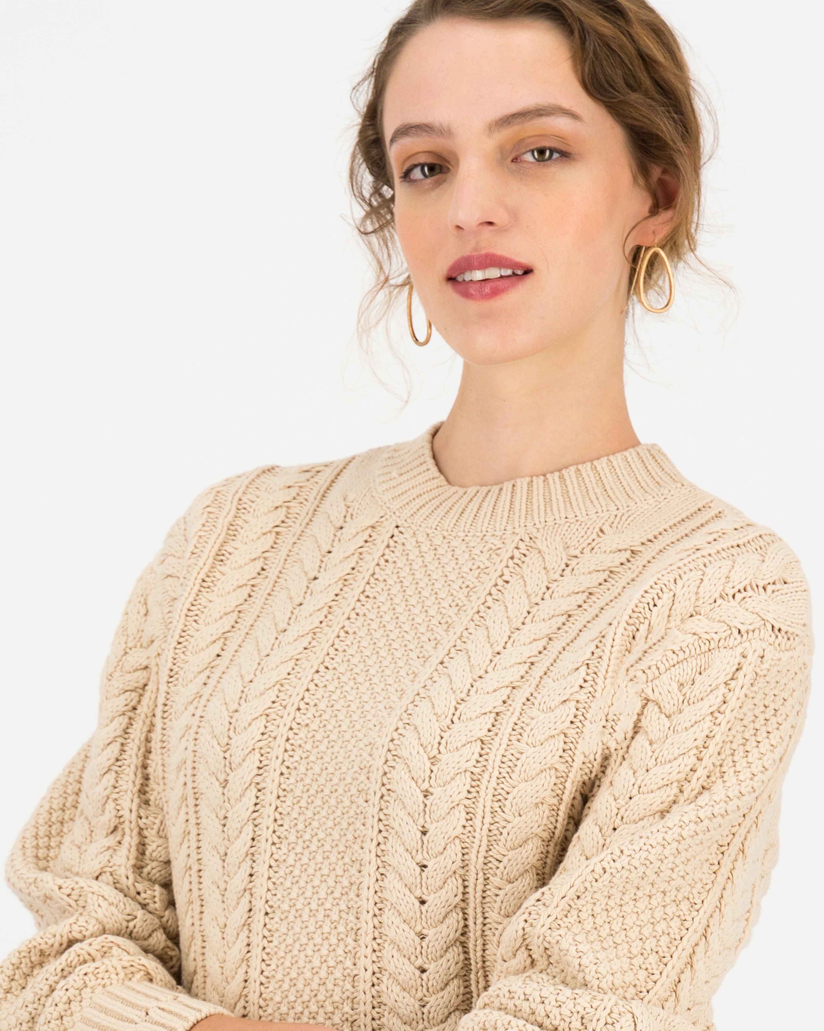 Neave Cabled Jumper -  Stone